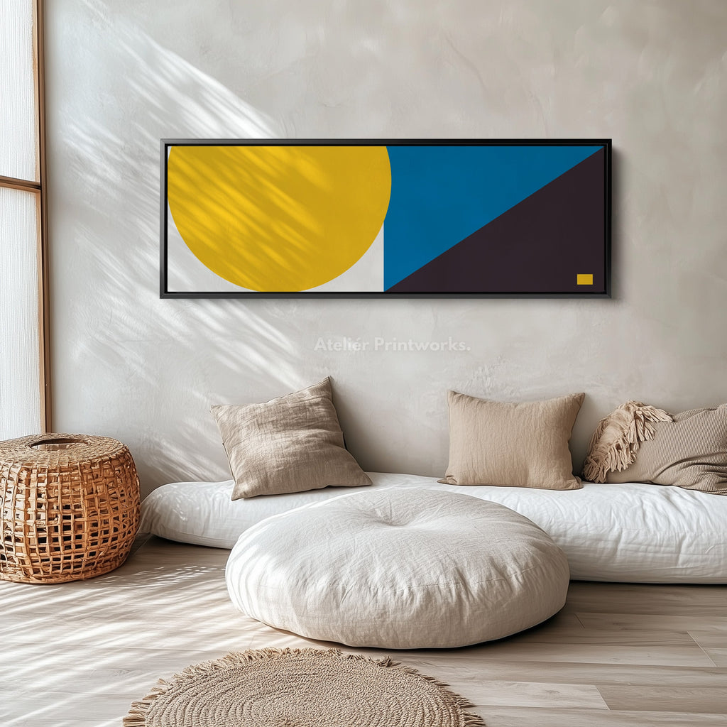 Horizontal Wall Art Orange Bold Modern Graphic Long Canvas