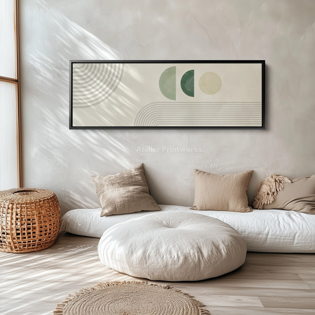 Geometric Narrow Wall Decor Sage Green Circles For Modern Interiors