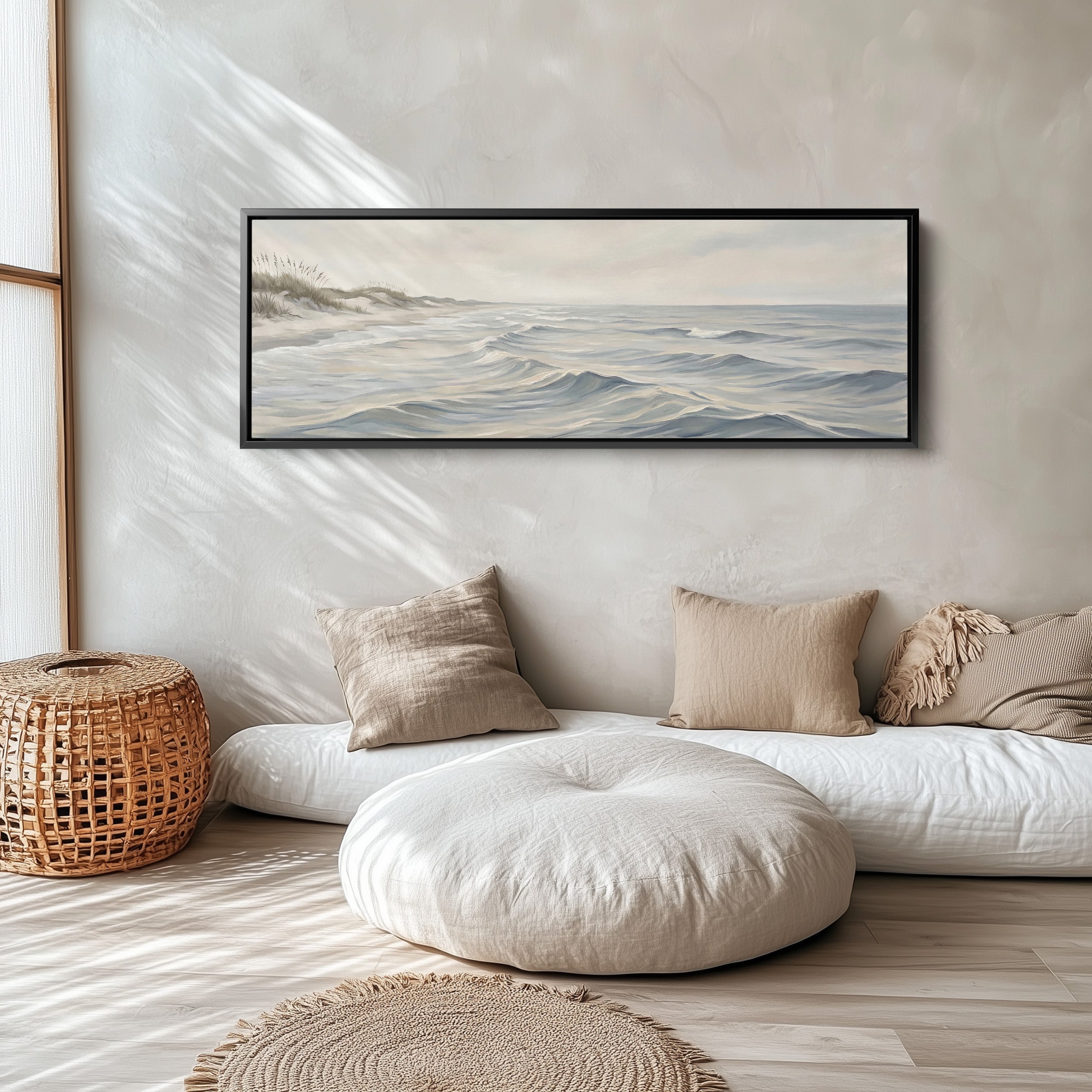 Coastal Dunes And Waves Large Wall Art Panoramic Canvas Hallway