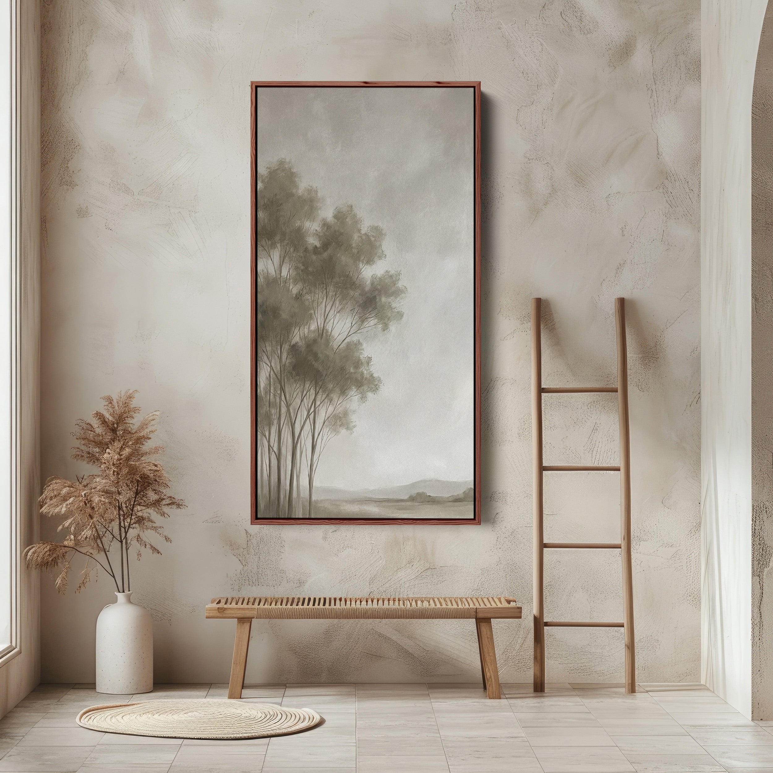 Misty Tree Grove Portrait Wall Art Vertical Wall Art For Kitchen