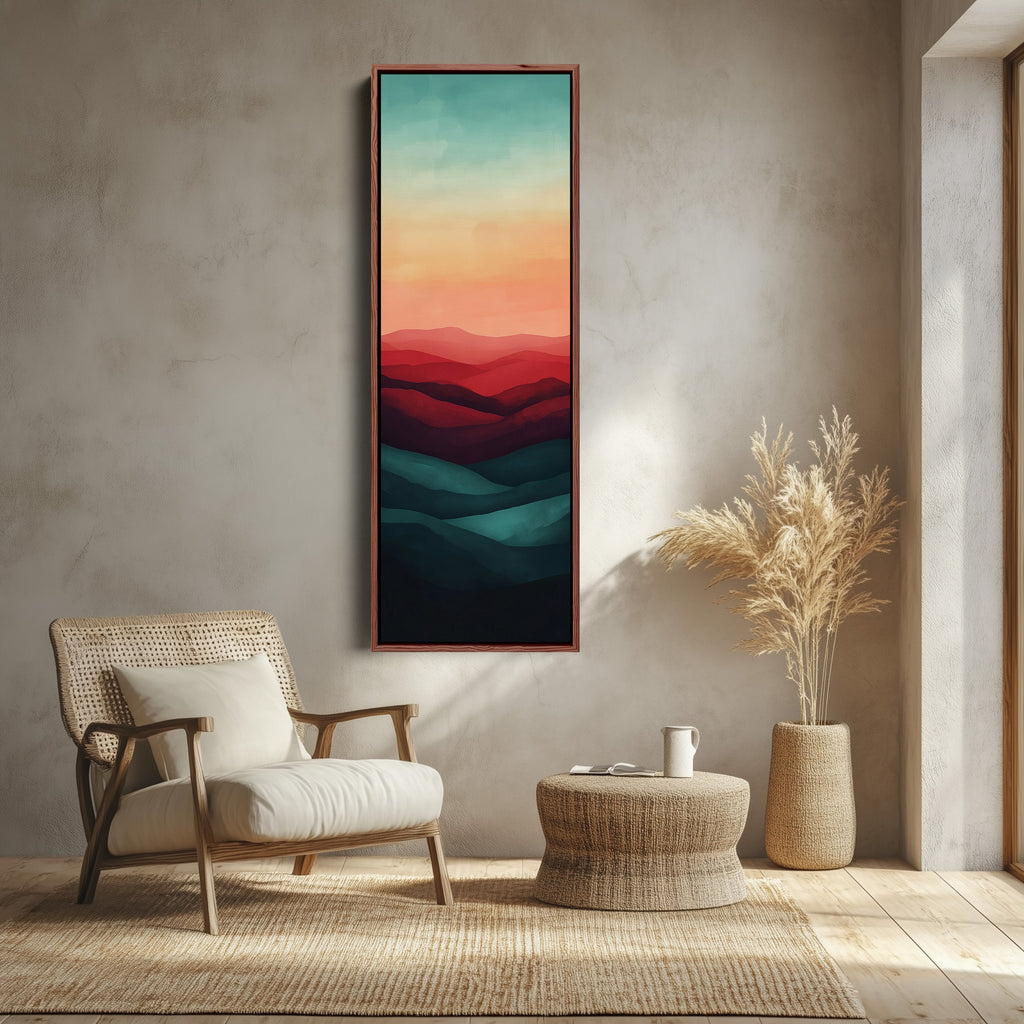 Minimalist Sunset Vertical Long Wall Art