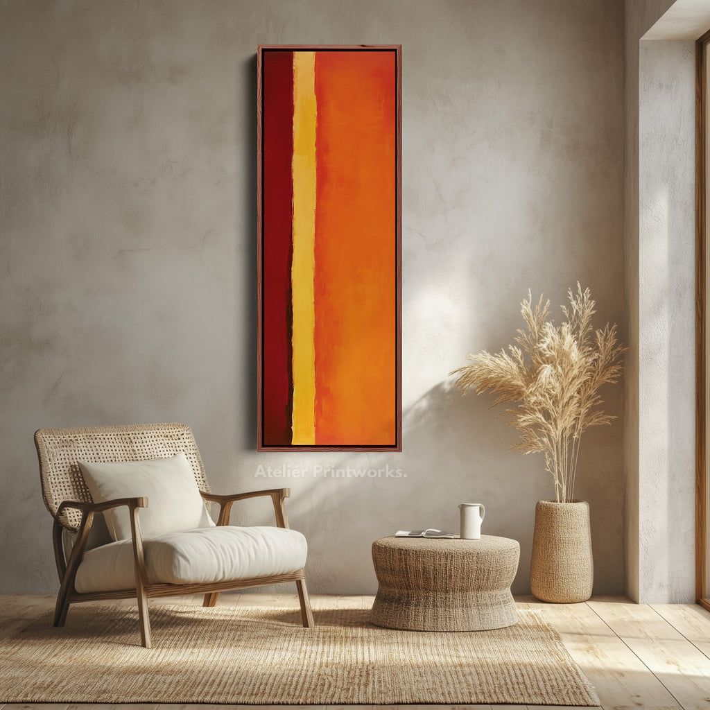 Orange Abstract Long Vertical Large Canvas Wall Decor