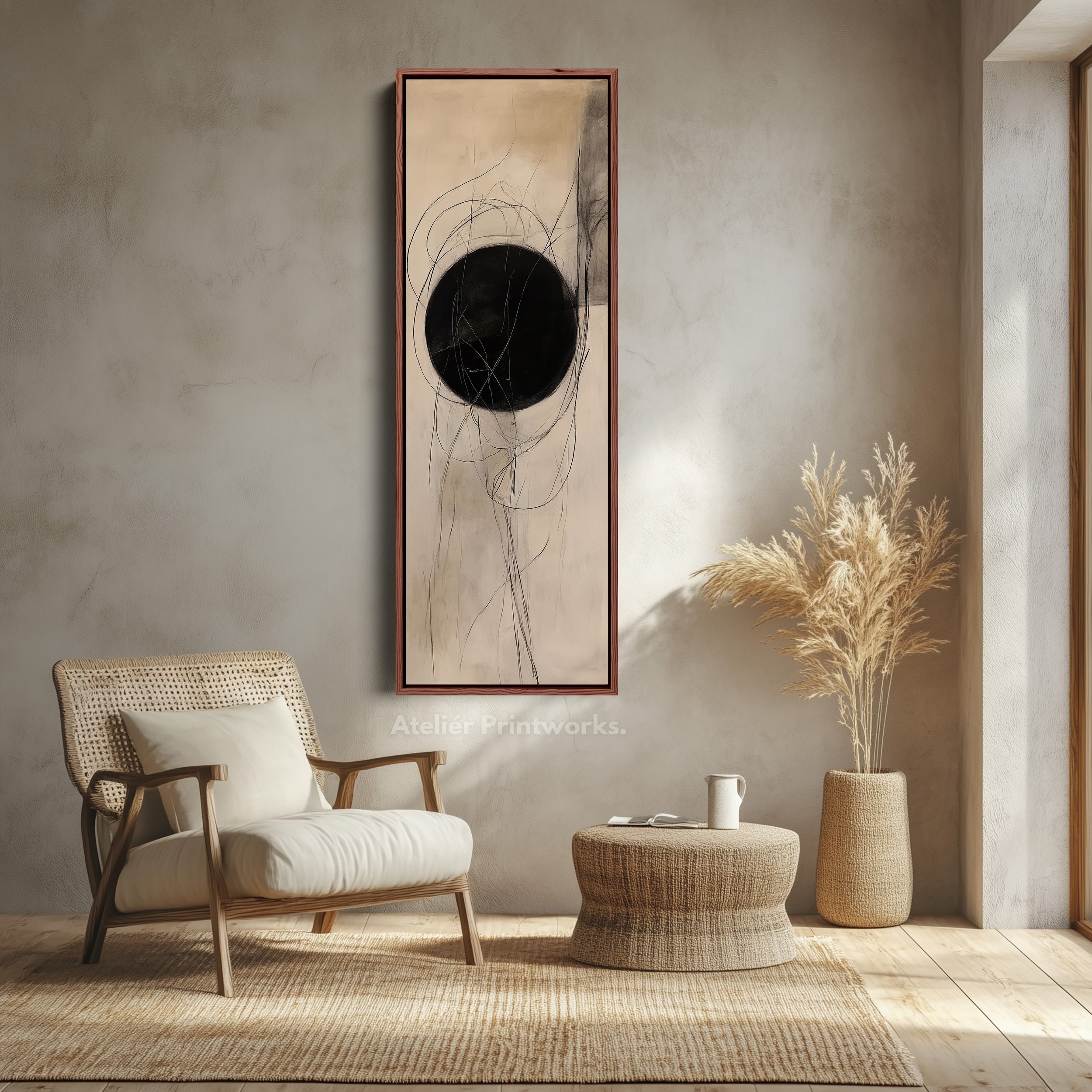 Minimalist Abstract Vertical Thin Large Wall Art Canvas