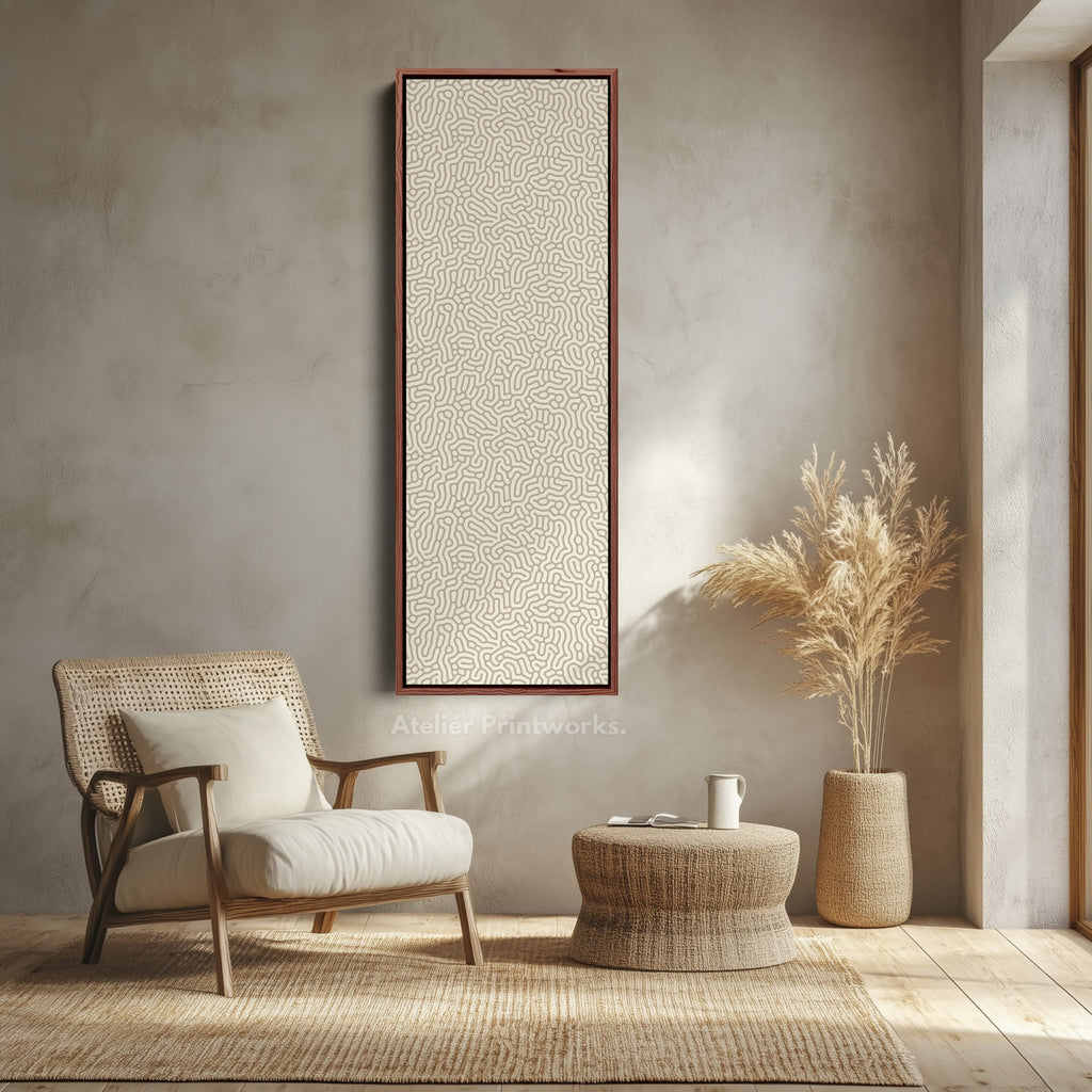 Minimalist Beige Abstract Pattern Vertical Wall Decor