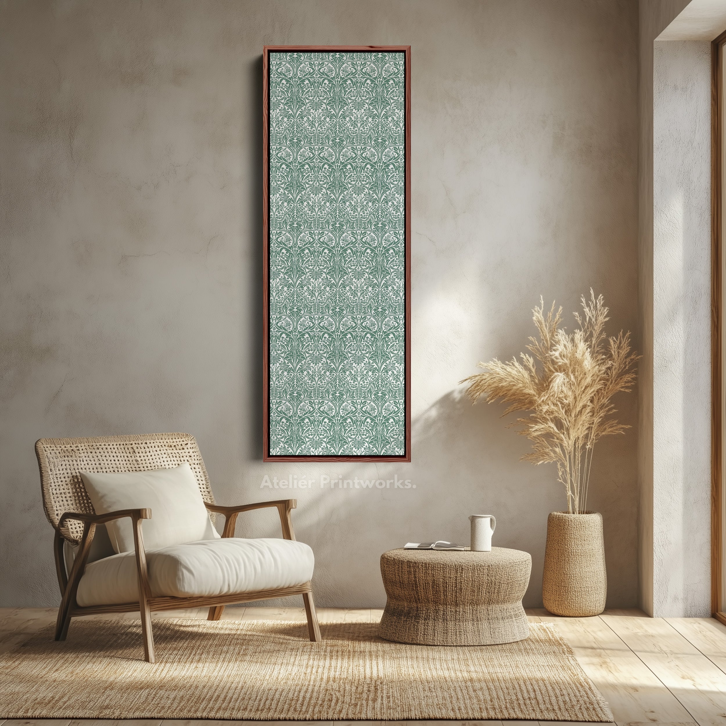 Vertical Long Narrow Wall Art William Morris Bluebell