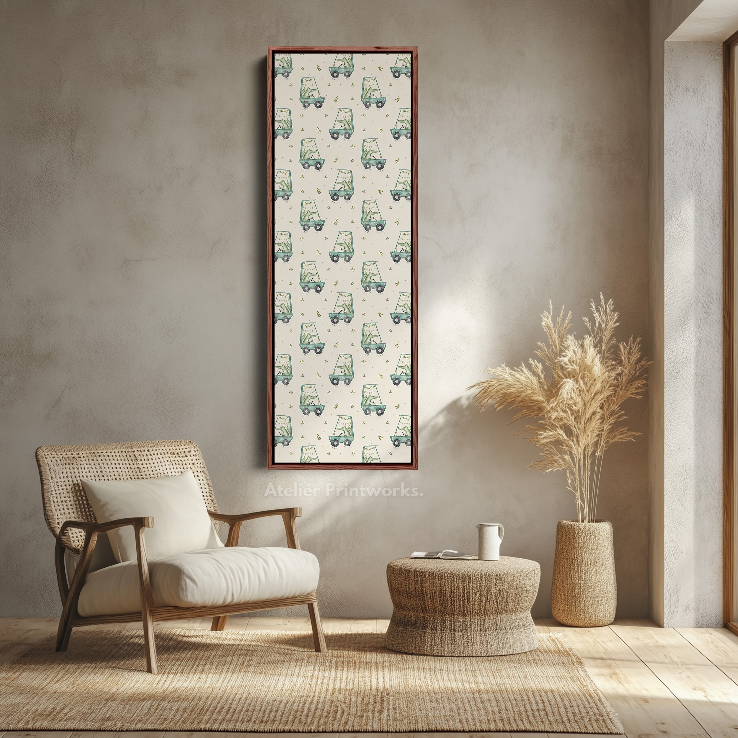 Kids Room Crocodile Long Narrow Vertical Wall Art