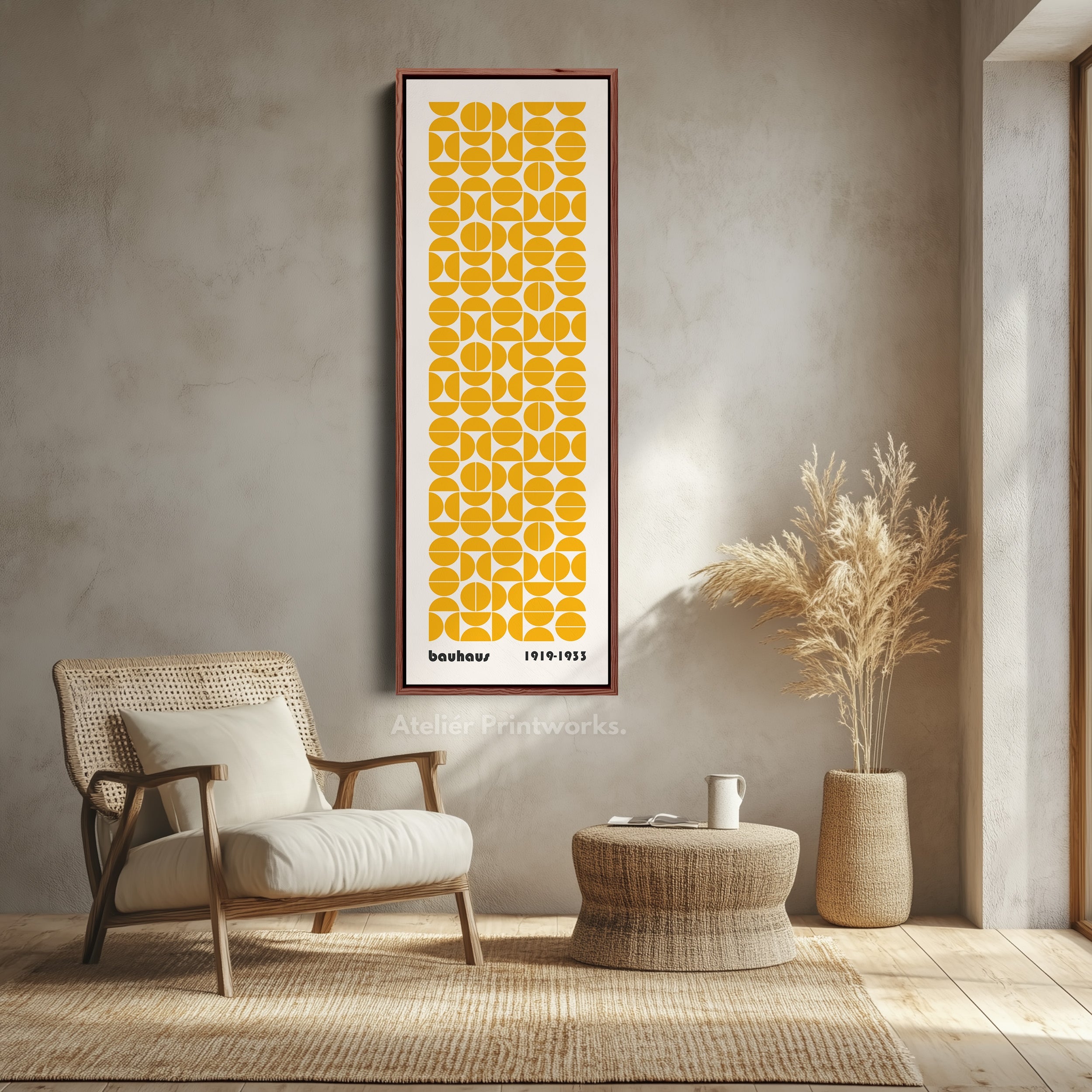 Yellow Bauhaus Vertical Retro Wall Decor