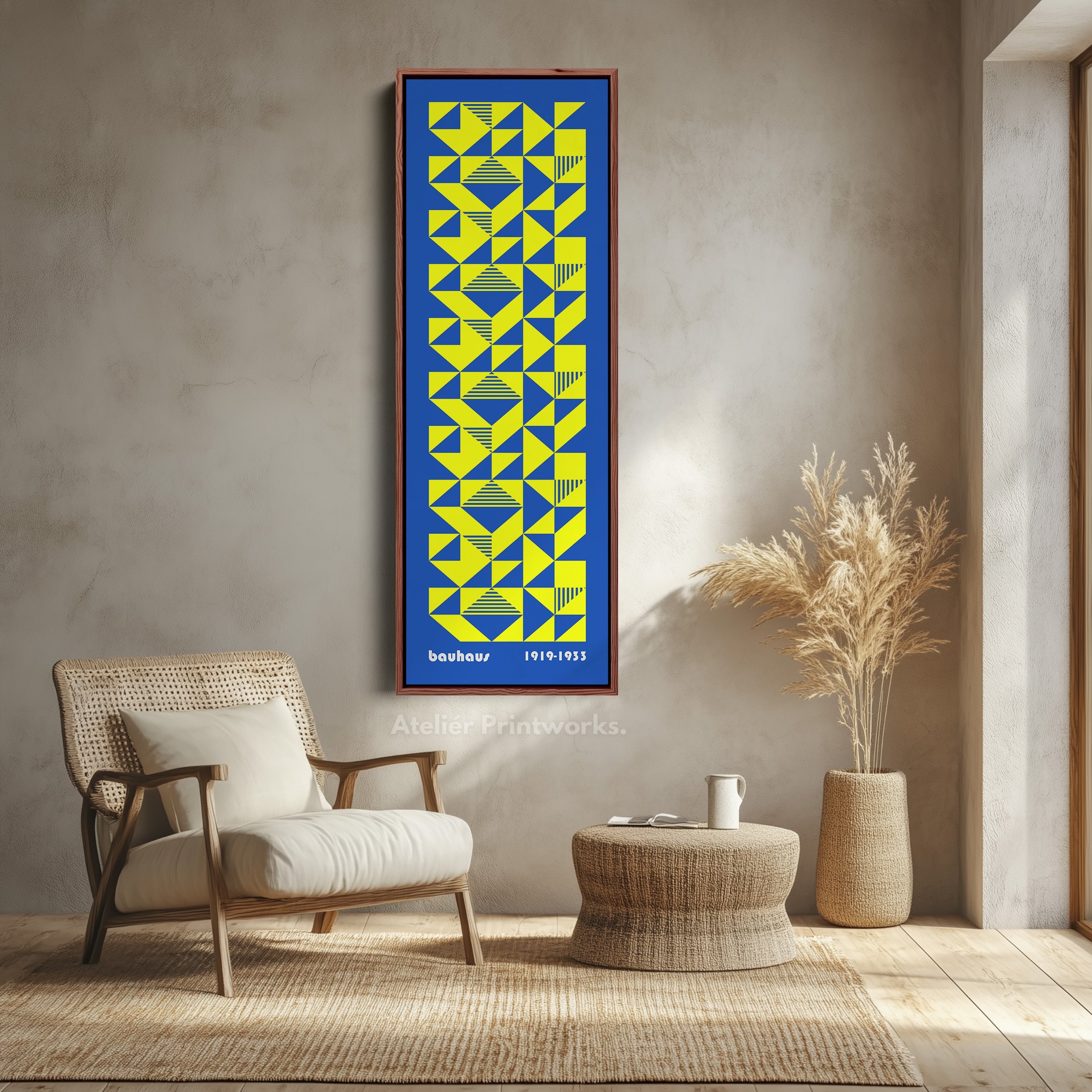 Bedroom Wall Art Vertical Geometric Bauhaus