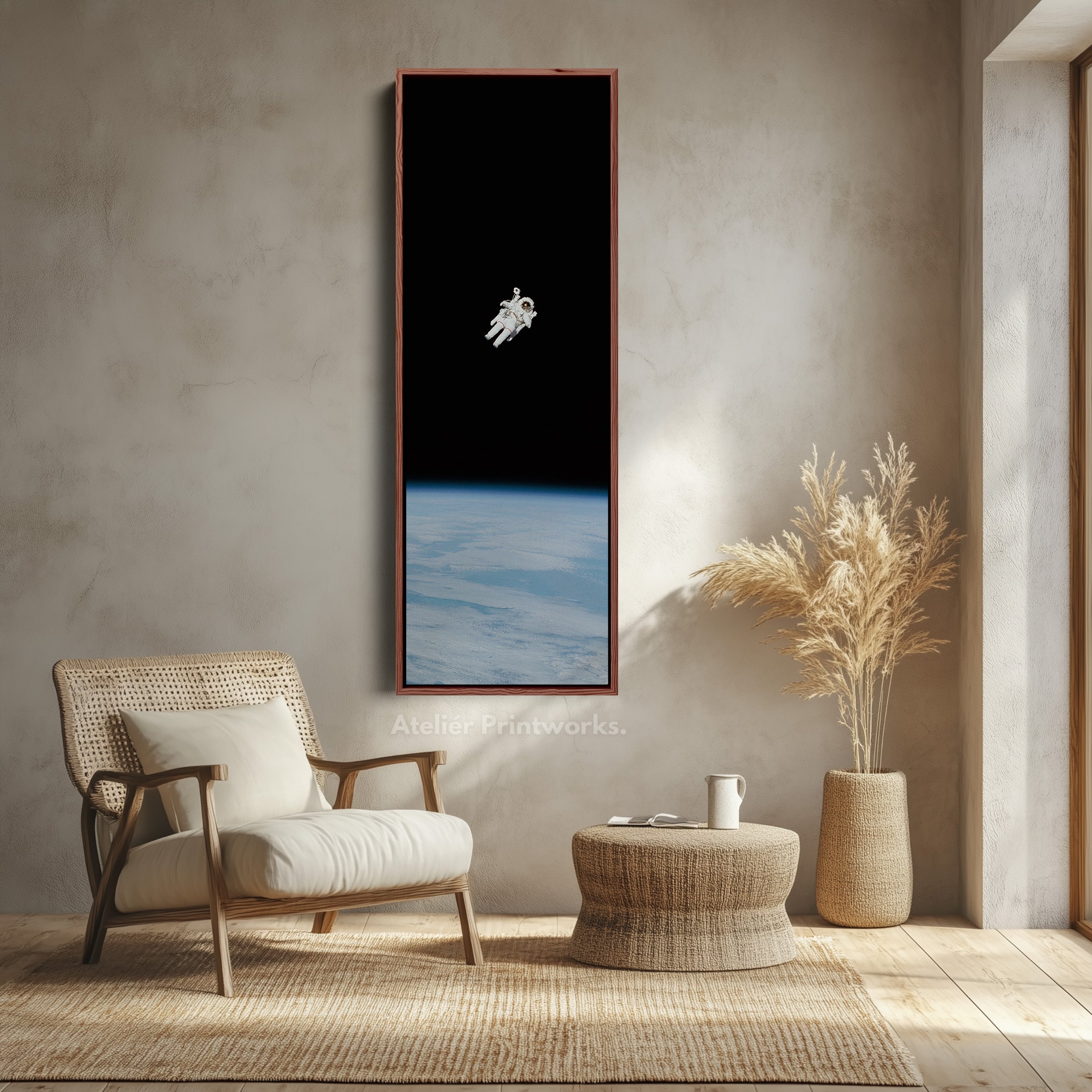 Long Vertical Wall Art Space Walk Astronaut