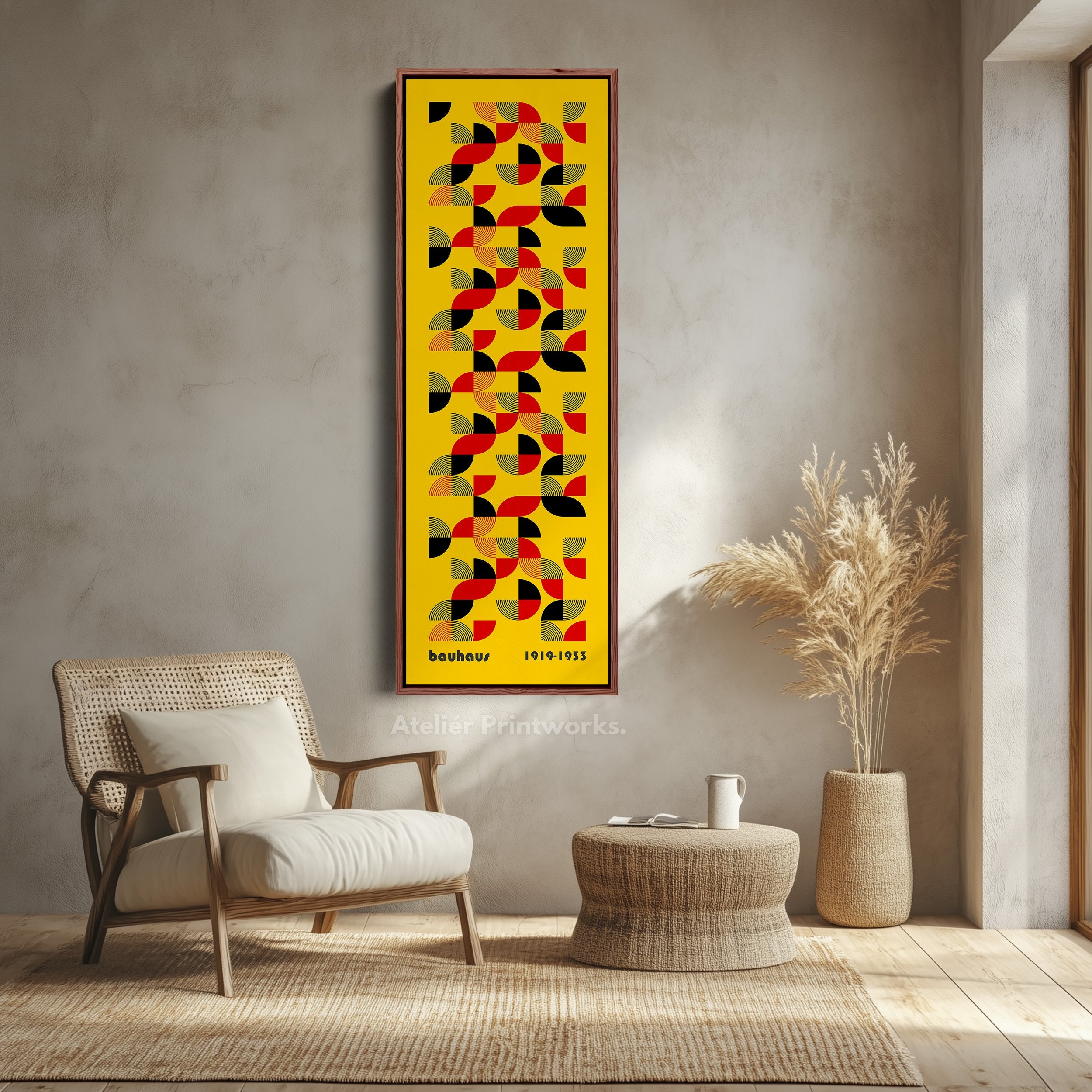 Long Vertical Mid Century Bauhaus Wall Art