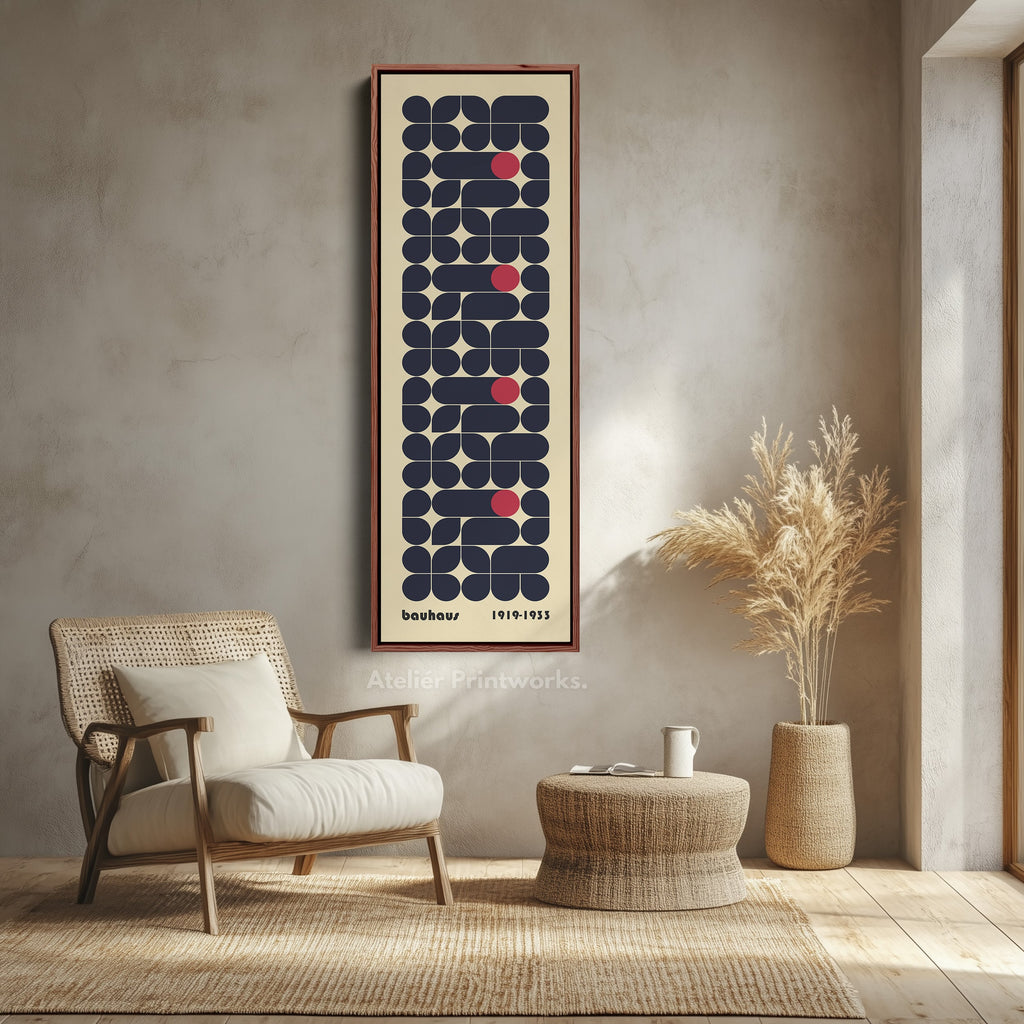 Beige Large Framed Canvas Beige Bauhaus Wall Art