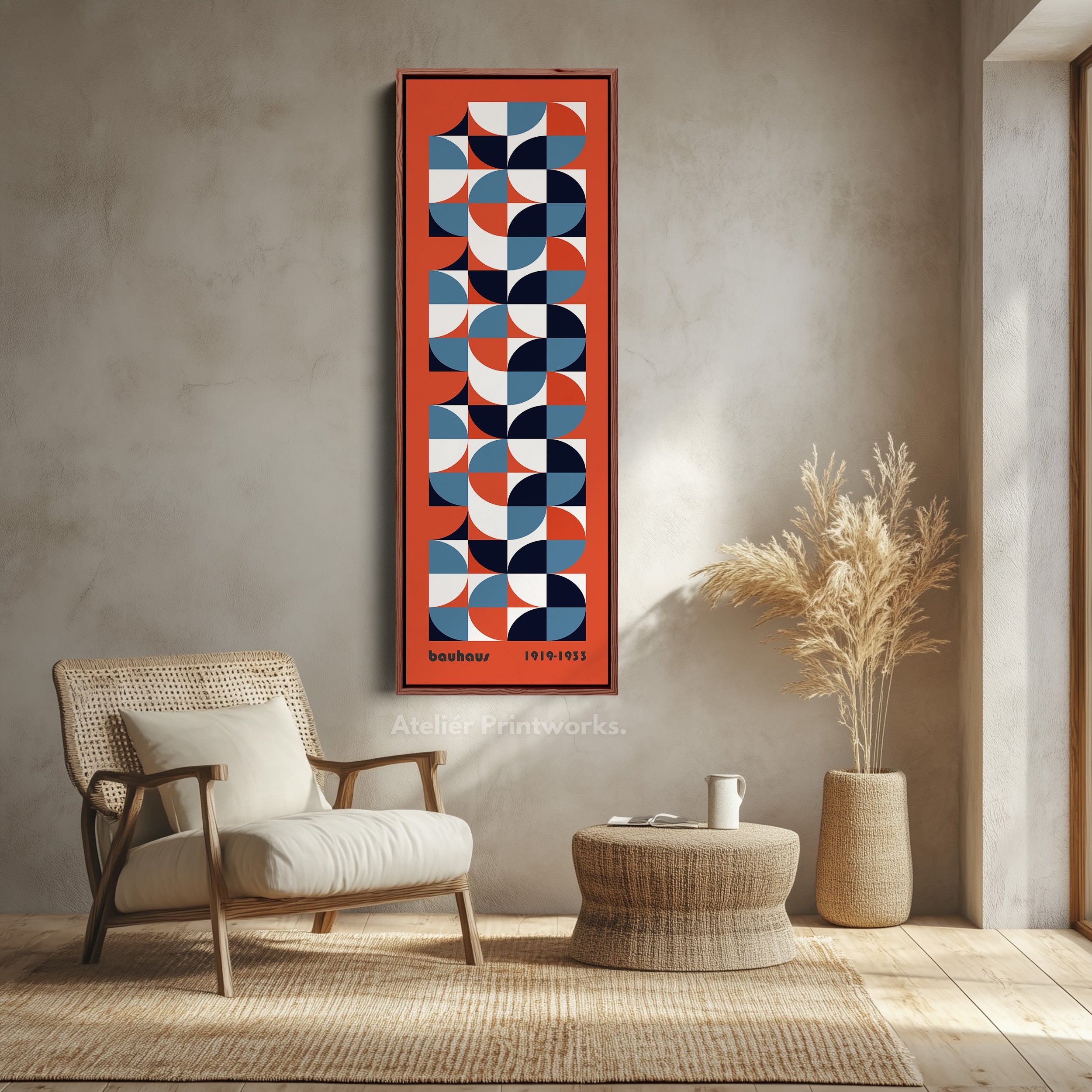 Vertical Pink Terracotta Decor Bauhaus Mid Century