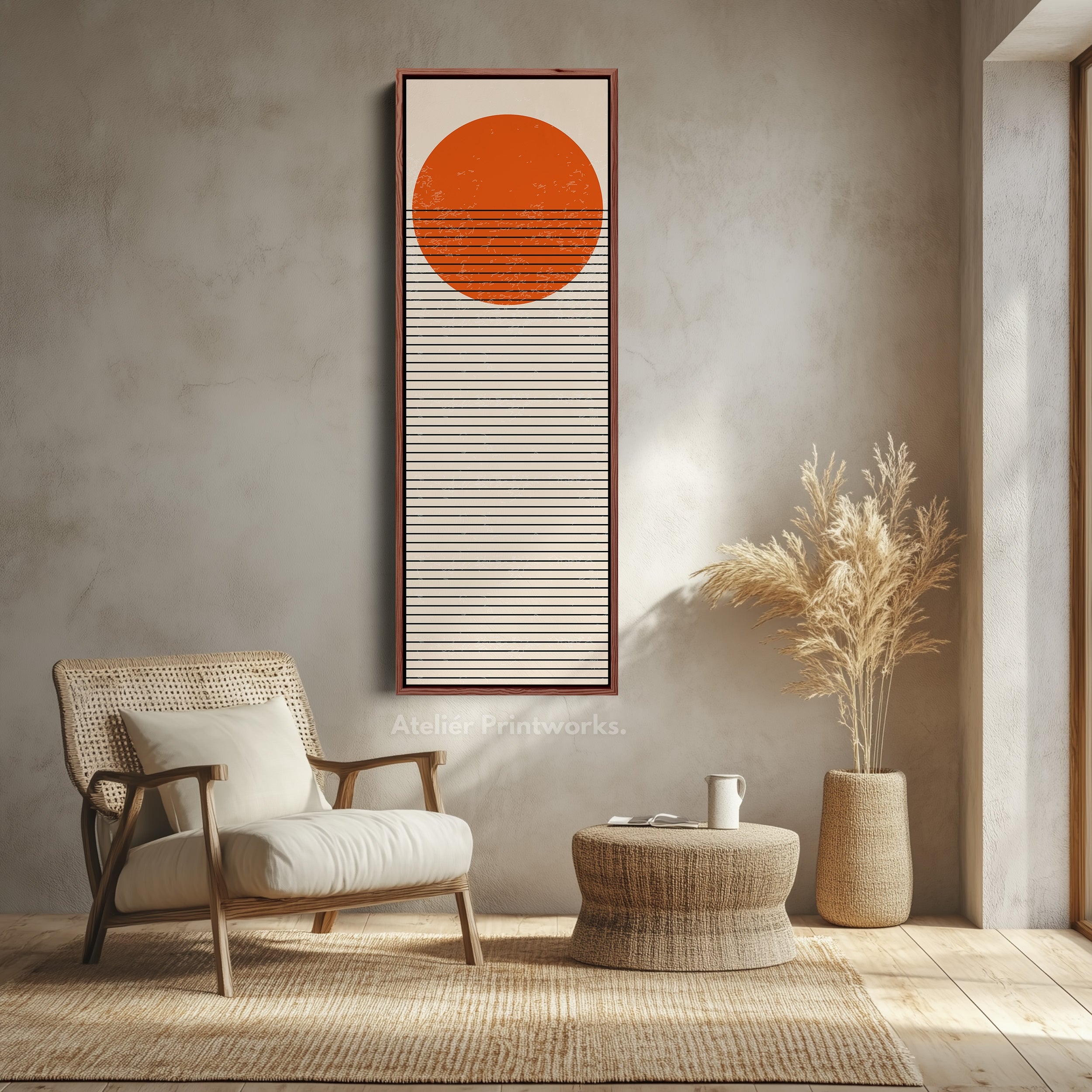 Geometric Grey Faceted Vertical Framed Canvas Wall Art for Office or Living Room