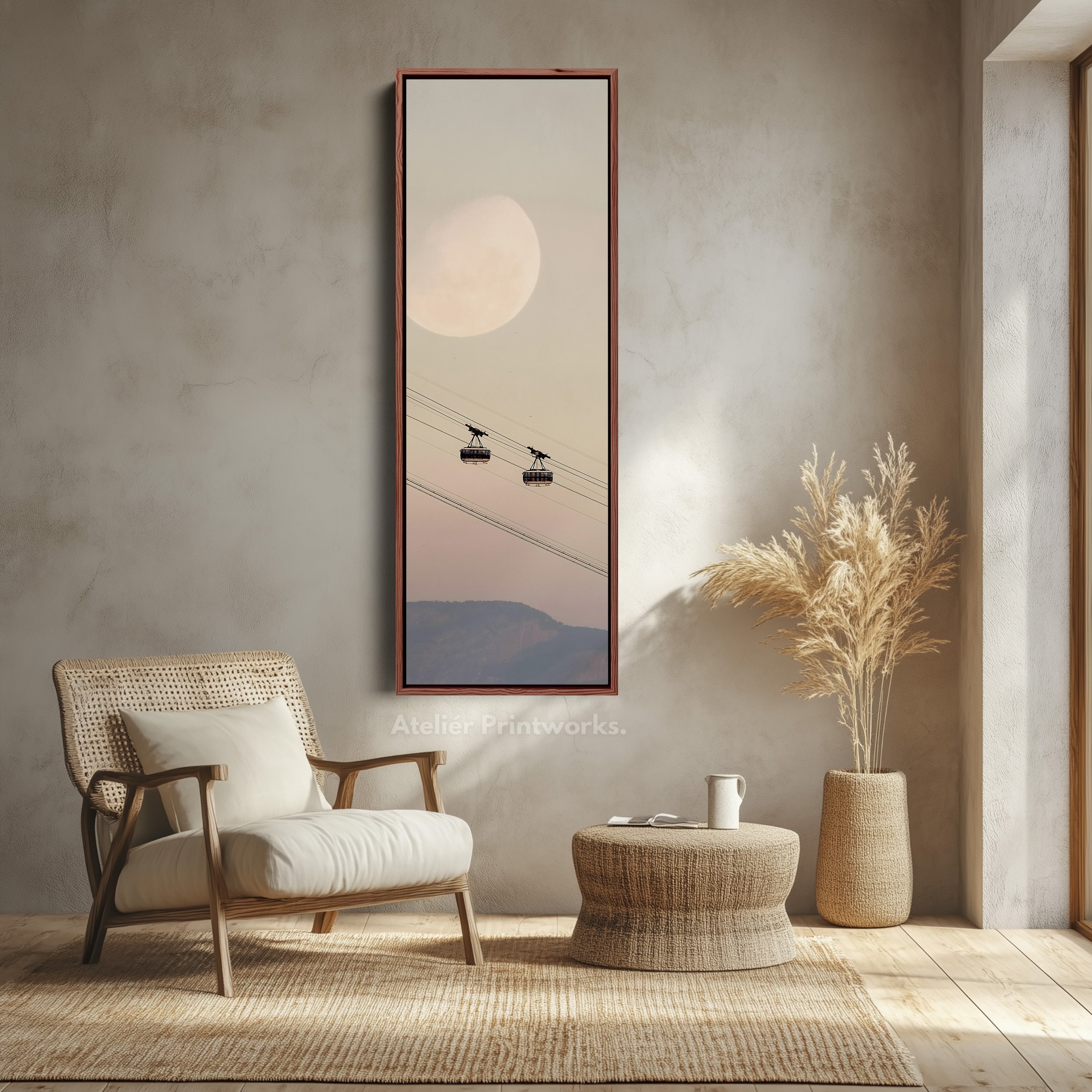 Tall Canvas Wall Art Cable Cars Long Vertical Canvas For Hallway
