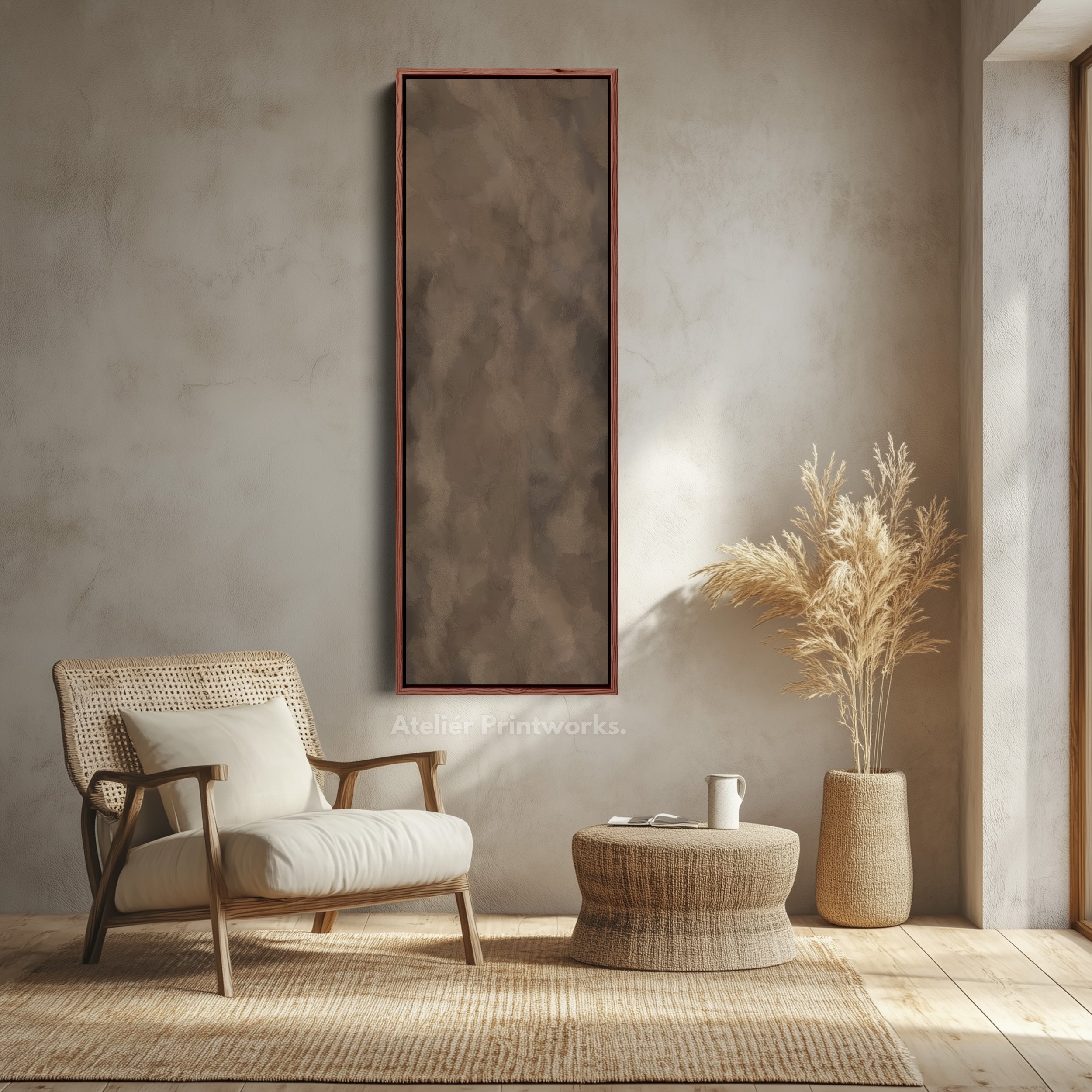 Narrow Wall Art Earthy Brown Minimalist For Hallway