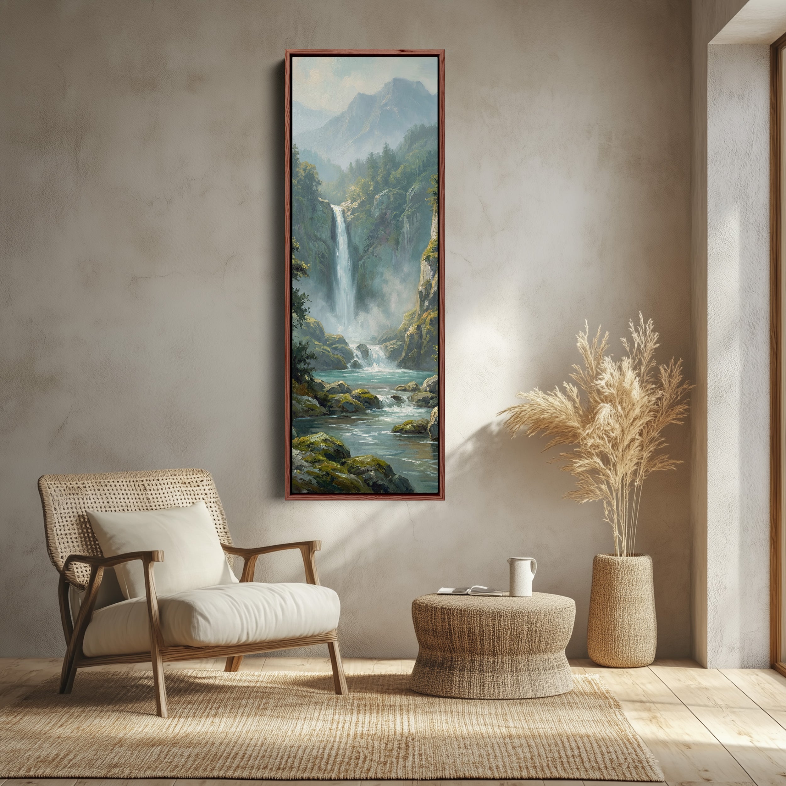 Forest Waterfall Bedroom Wall Art Oversized Wall Decor Bedroom