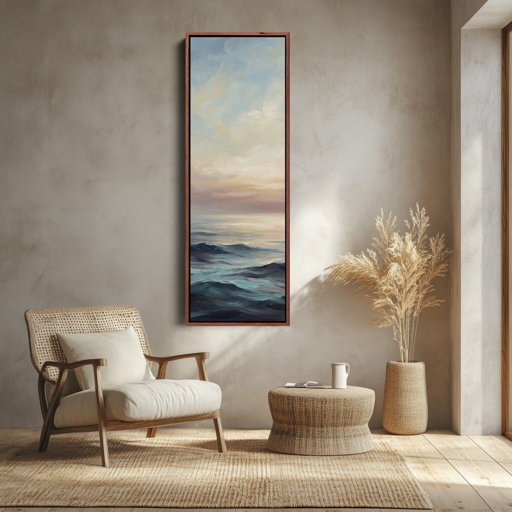 Abstract Sea And Sky Wide Canvas Vertical Canvas Print Office
