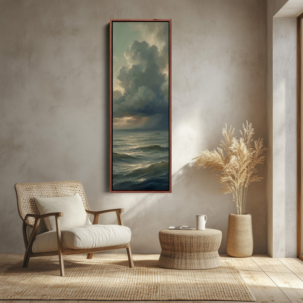 Storm Clouds Wide Framed Canvas Statement Wall Decor Office