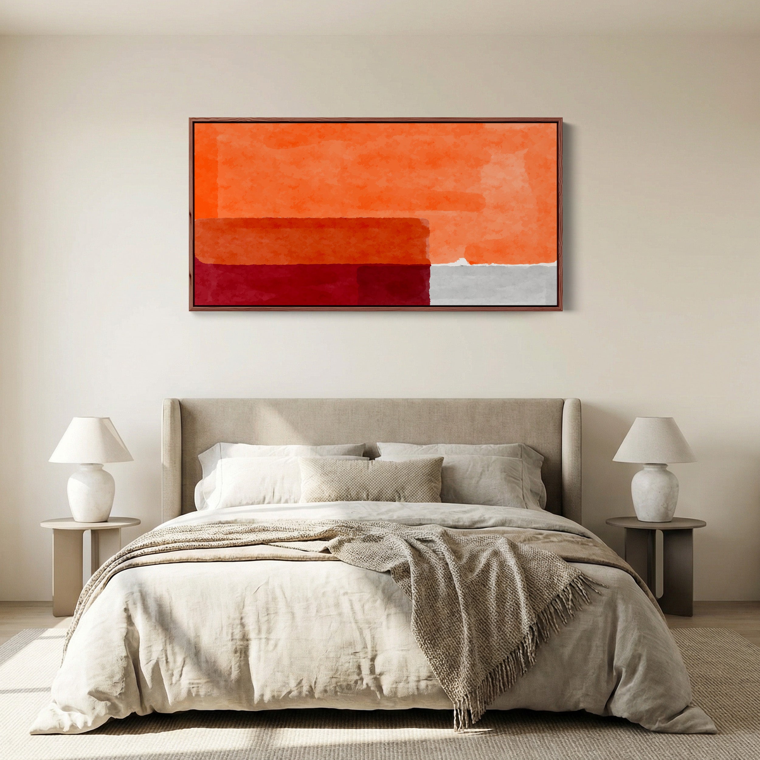 Panoramic Wall Art Layered Colour Bands Extra Wide Canvas Hallway