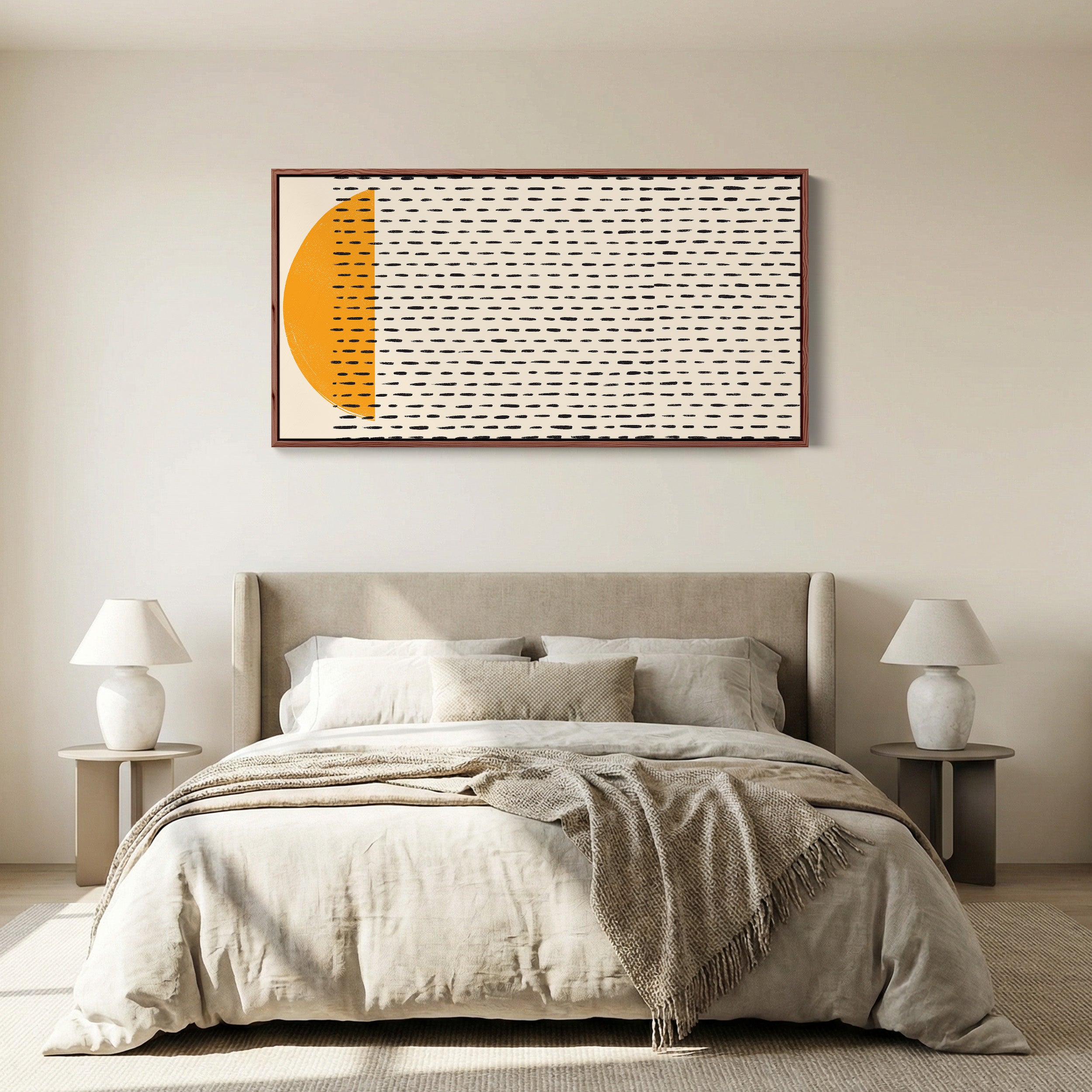 Wide Canvas Yellow Half Circle Pattern Extra Wide Canvas Kitchen