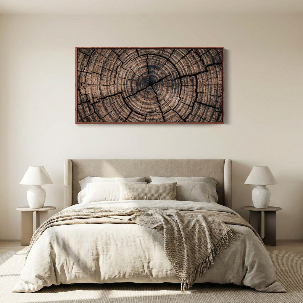 Cracked Tree Stump Panoramic Wall Art Oversized Wall Decor For Office