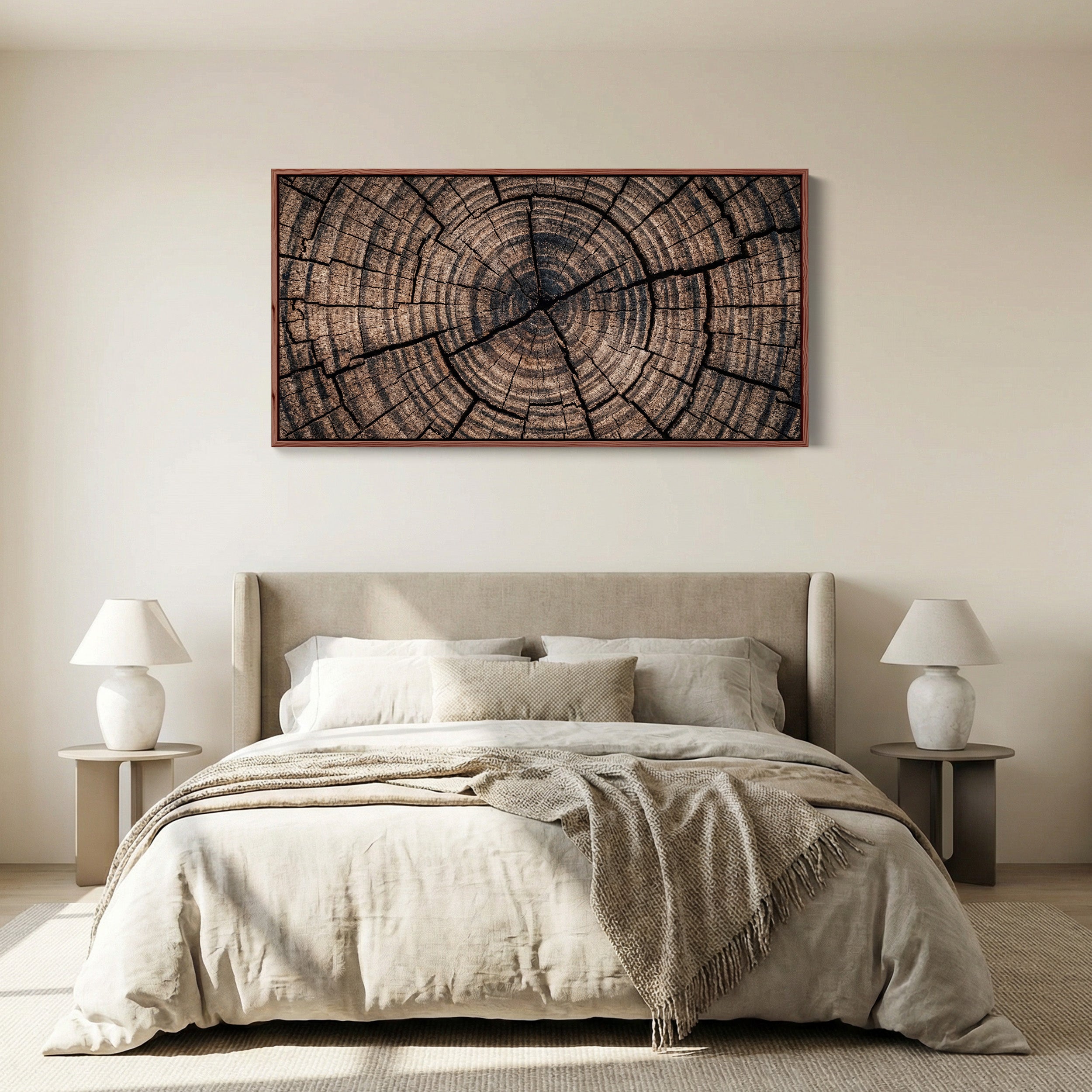 Cracked Tree Stump Panoramic Wall Art Oversized Wall Decor For Office