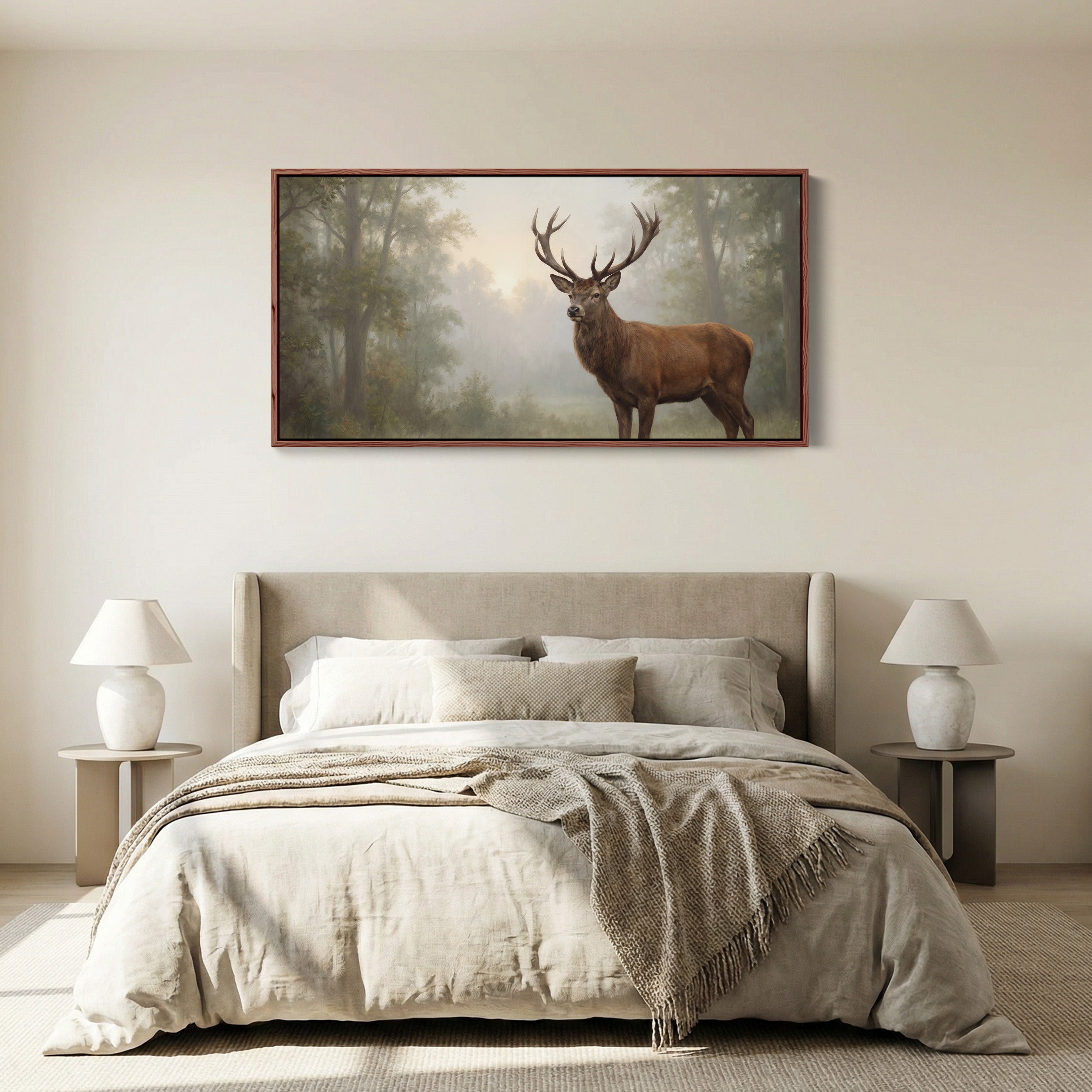 Misty Stag large wall art Oversized Wall Decor For Hallway