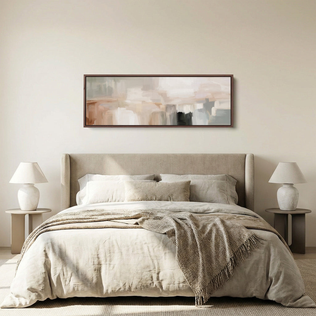 Minimalist Beige Abstract Horizontal Wide Wall Art