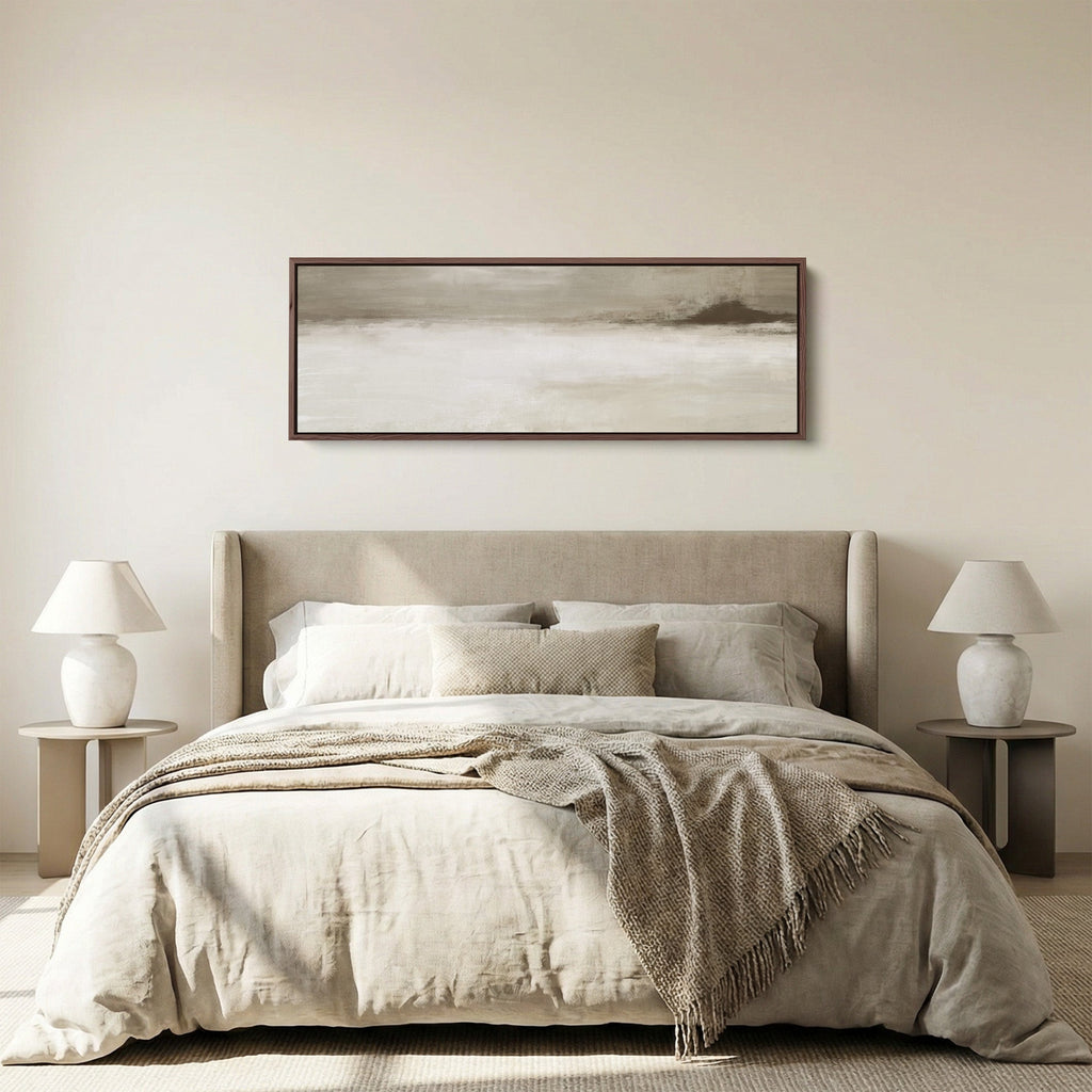 Long Narrow Canvas Neutral Horizon Wide Canvas For Hallway