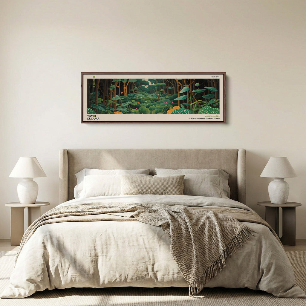 Yayoi Kusama Horizontal Wall Art Forest Scene Long Canvas For Hallway