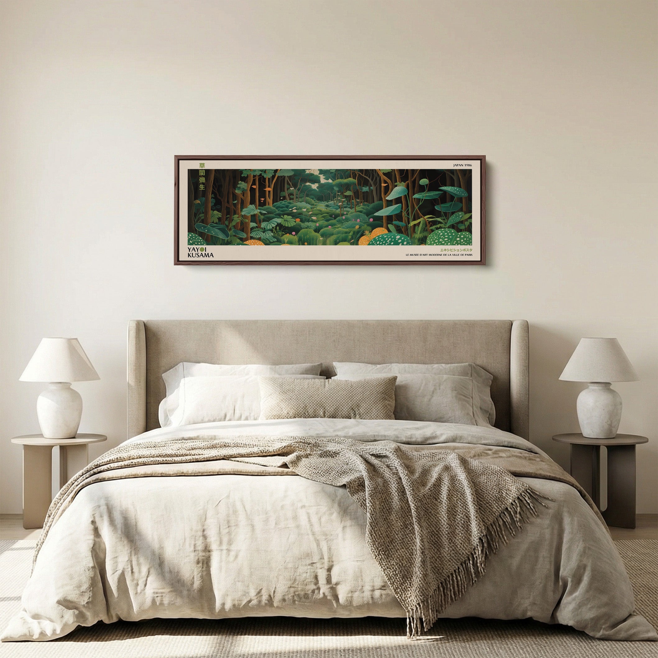 Yayoi Kusama Horizontal Wall Art Forest Scene Long Canvas For Hallway