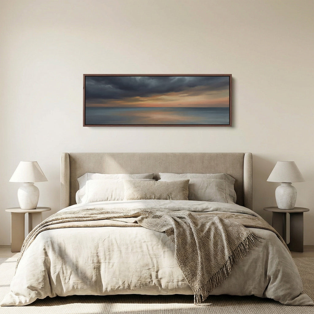 Evening Sea And Clouds Bedroom Wall Art Horizontal Print Living Room