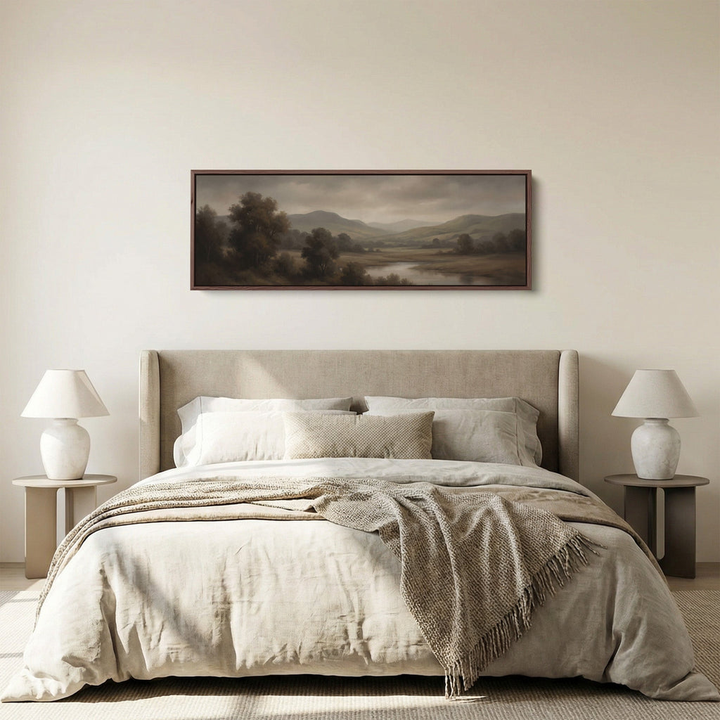 River Valley Landscape Panoramic Wall Art Statement Decor Office