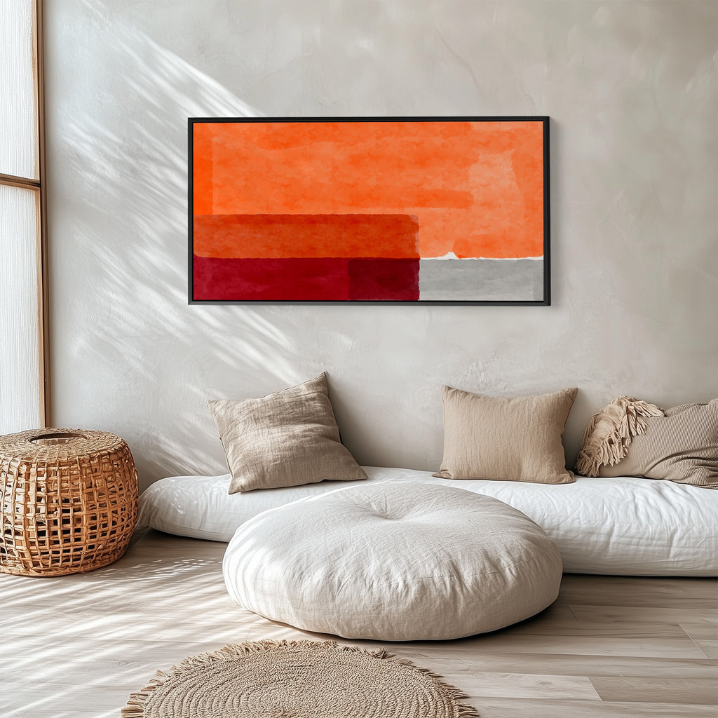 Long Wall Art Abstract Colour Fields Horizontal Canvas Print Living Room