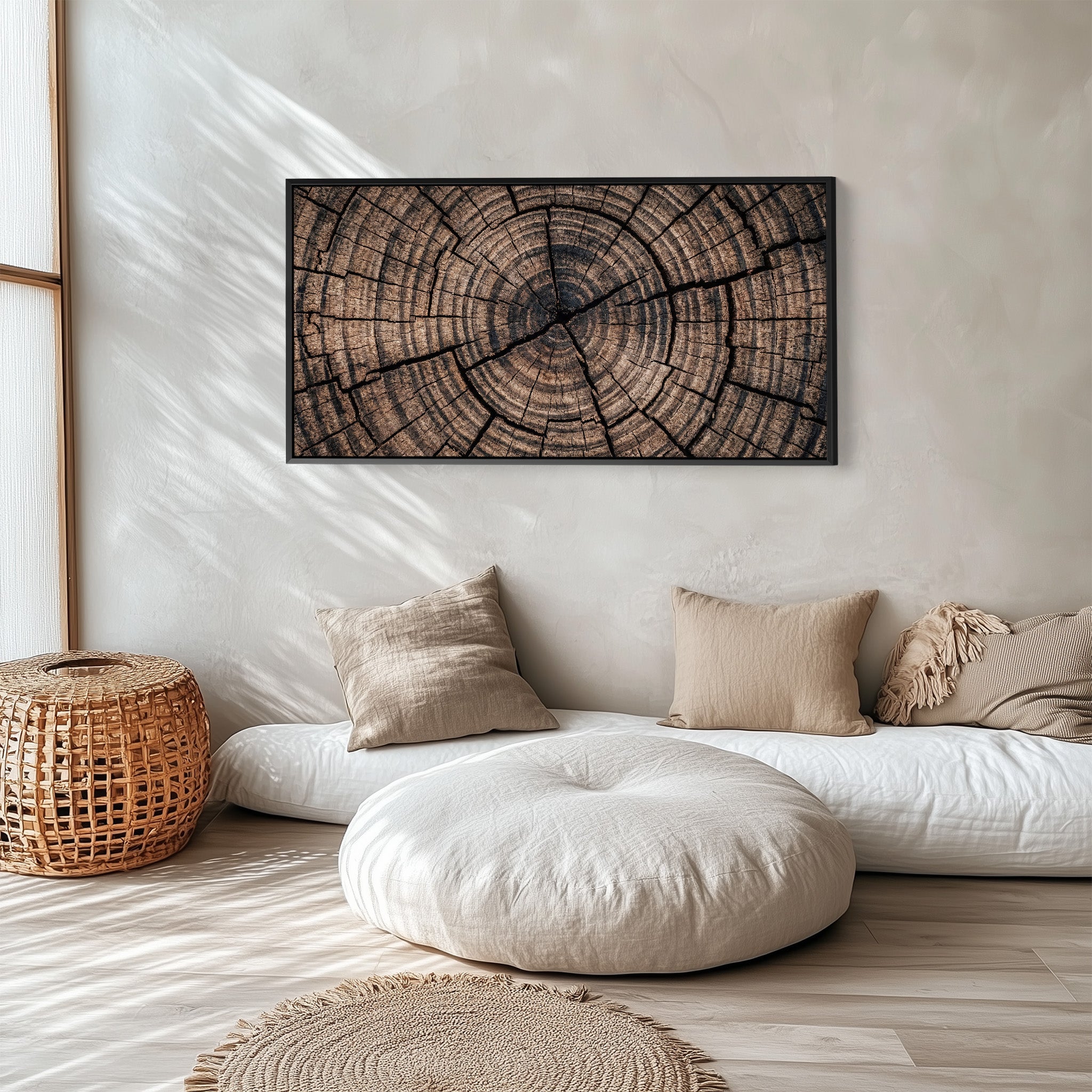 Cracked Tree Stump Panoramic Wall Art Oversized Wall Decor For Office