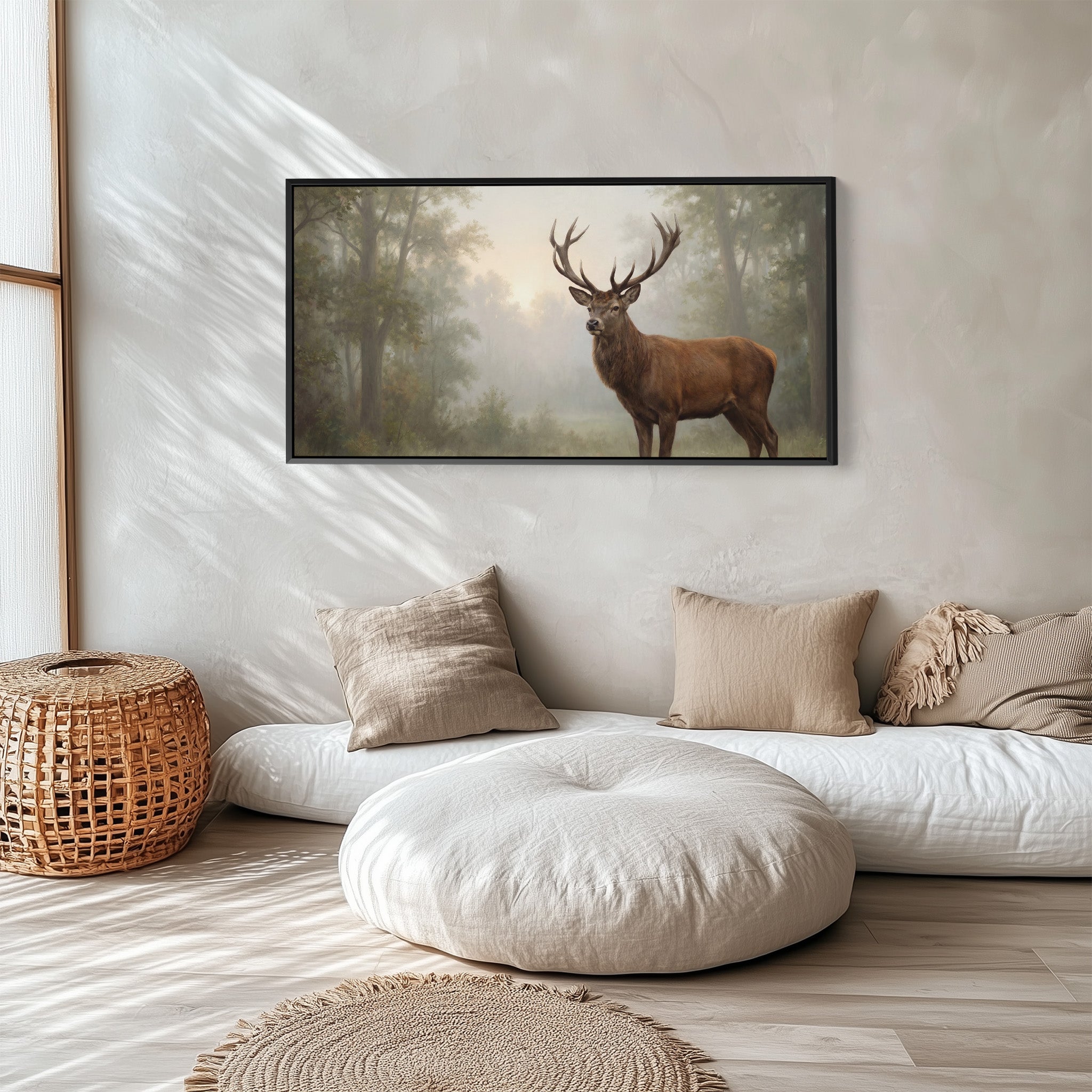 Misty Stag large wall art Oversized Wall Decor For Hallway