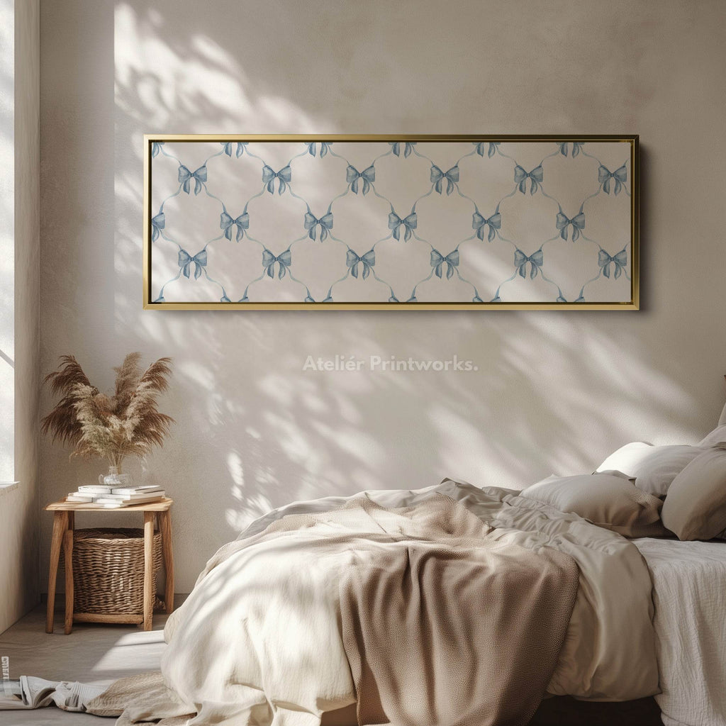 Blue Bows Panoramic Wall Decor