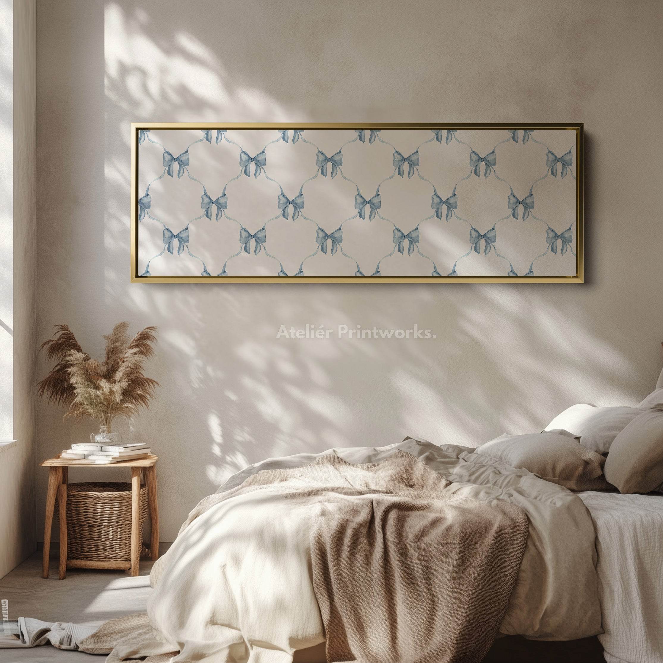 Blue Bows Panoramic Wall Decor
