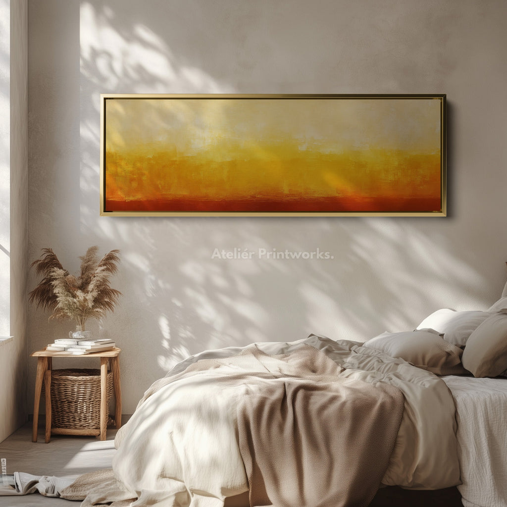 Abstract Yellow Large Framed Wall Pictures For Living Room