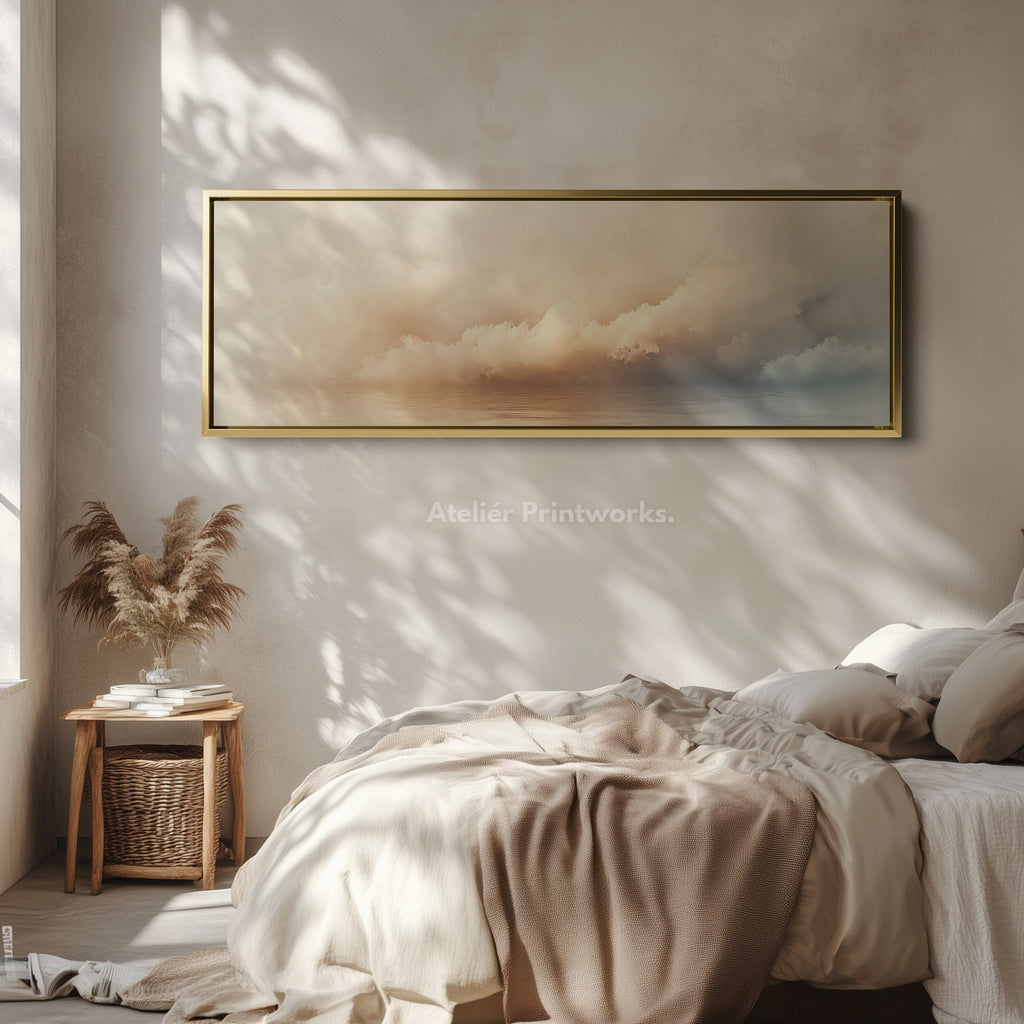 Panoramic Long Narrow Cloud Wall Art Large Framed Canvas