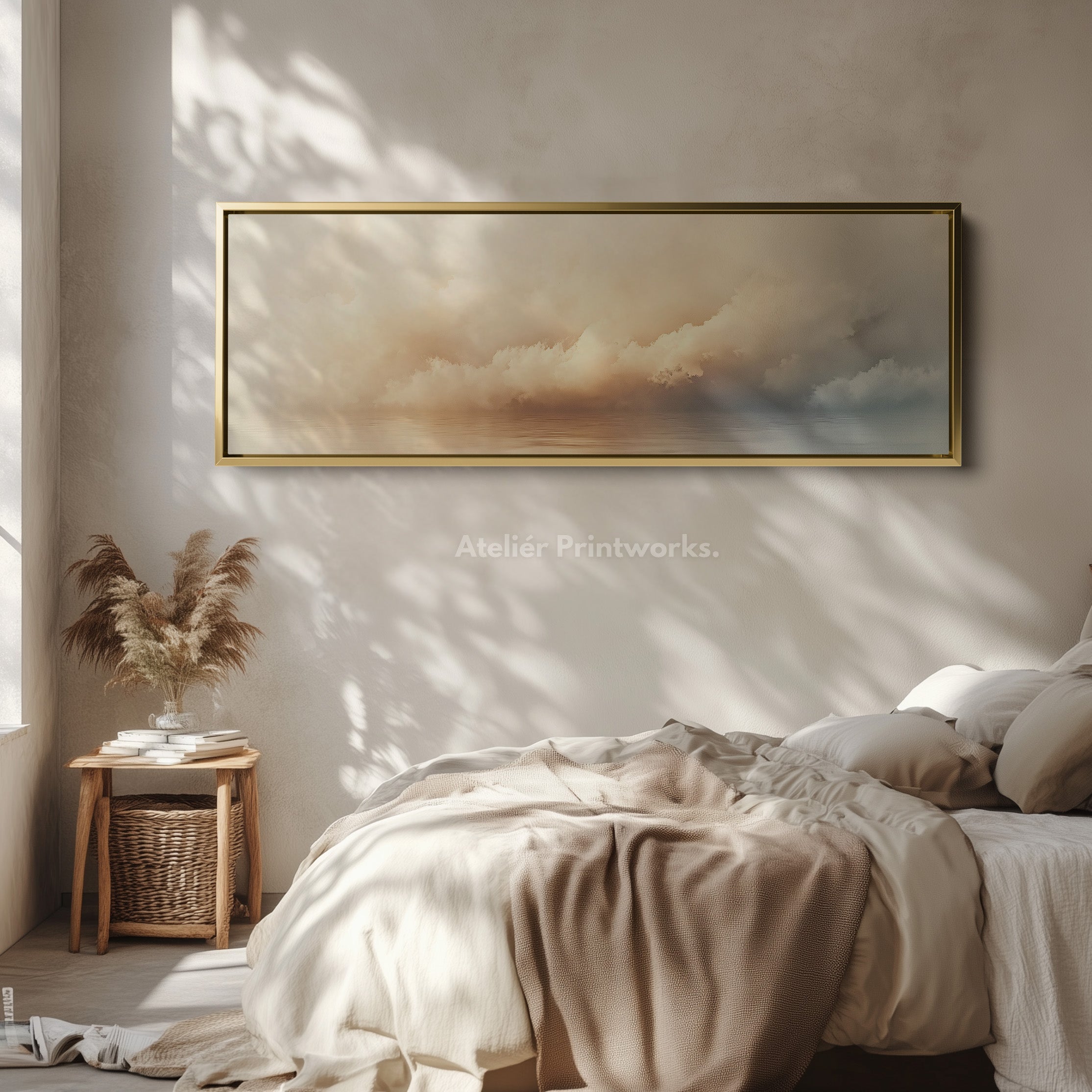 Panoramic Long Narrow Cloud Wall Art Large Framed Canvas