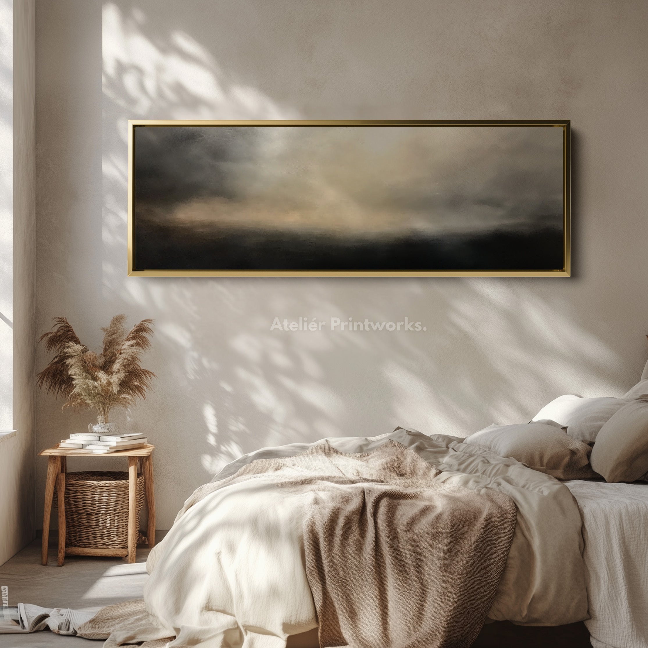 Abstract Landscape Large Horizontal Framed Canvas Wall Art