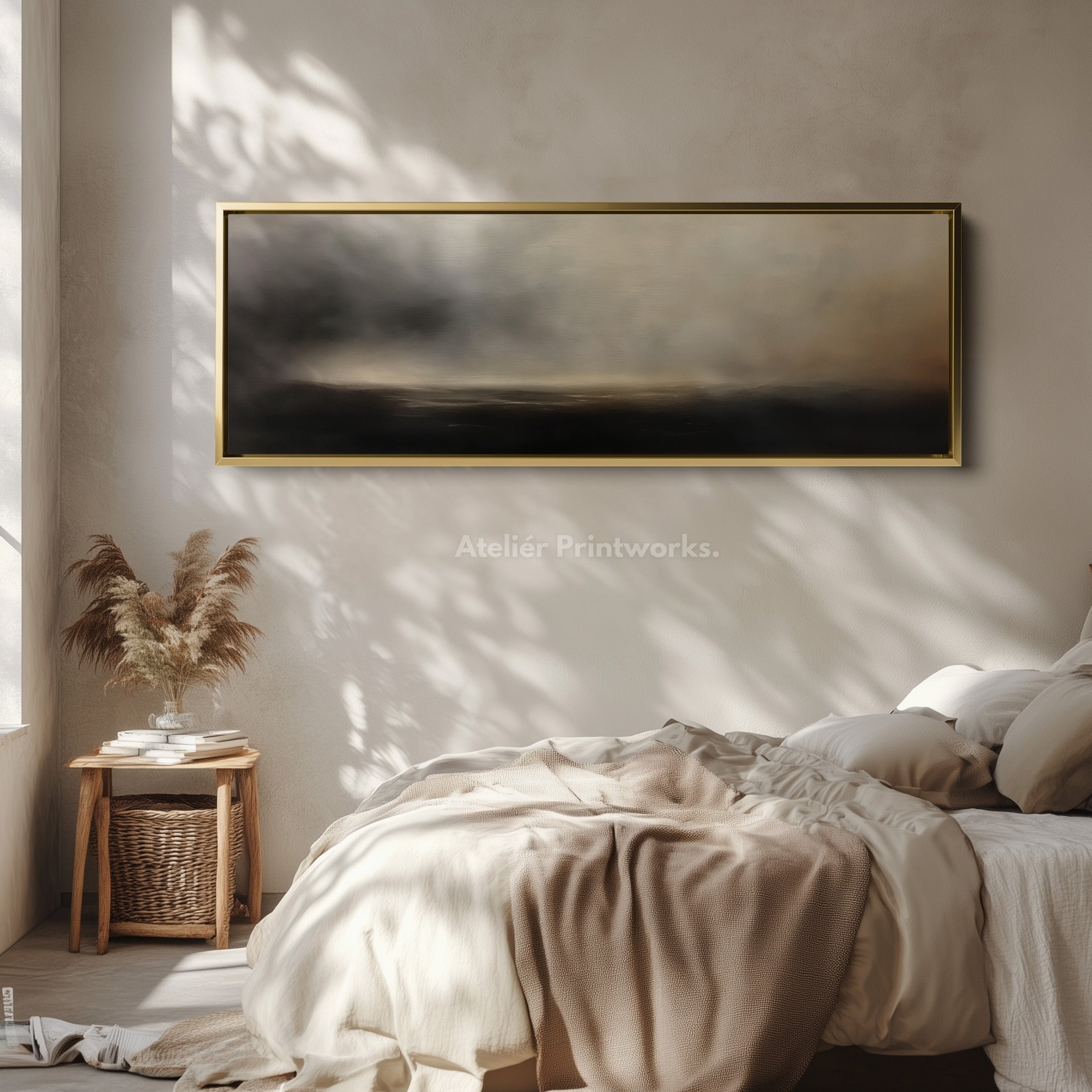 Large Horizontal Framed Canvas Wall Art Abstract Cloud