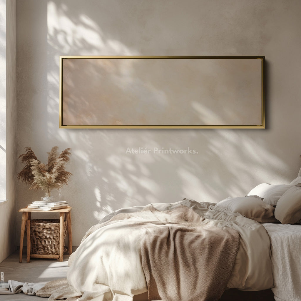 Abstract Beige Minimalist Long Horizontal Wall Art Panoramic Wall Art