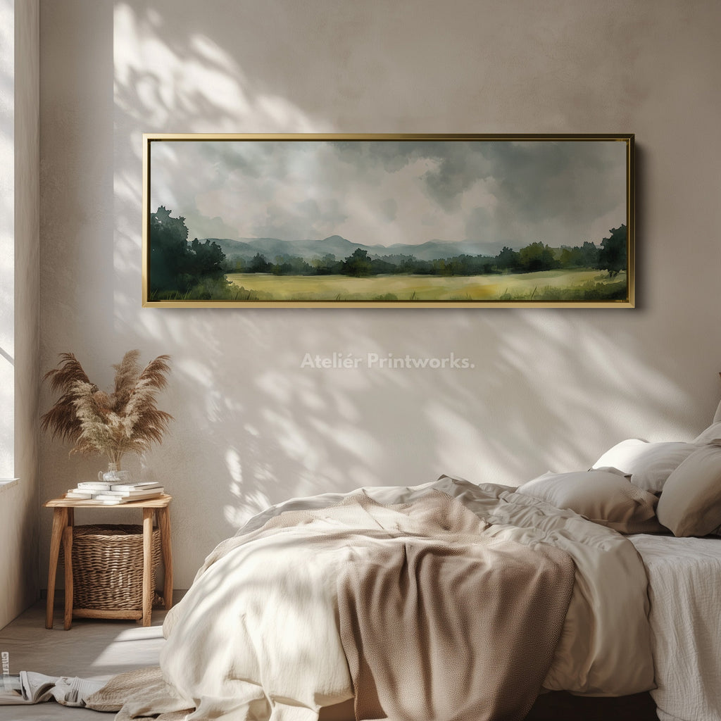 Long Landscape Narrow Framed Canvas Wall Decor