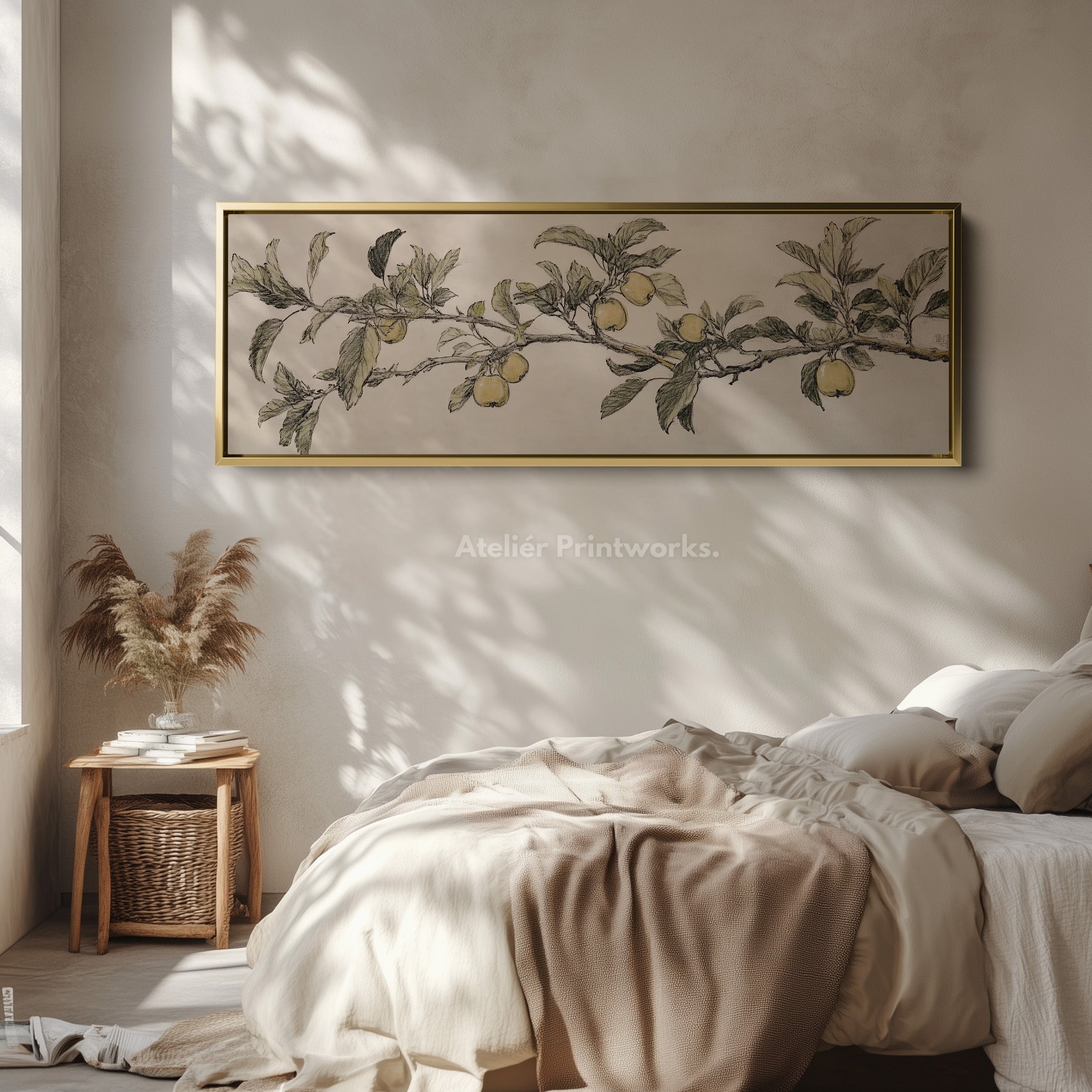 Apple Tree Above Bed Decor Framed Canvas Wall Decor