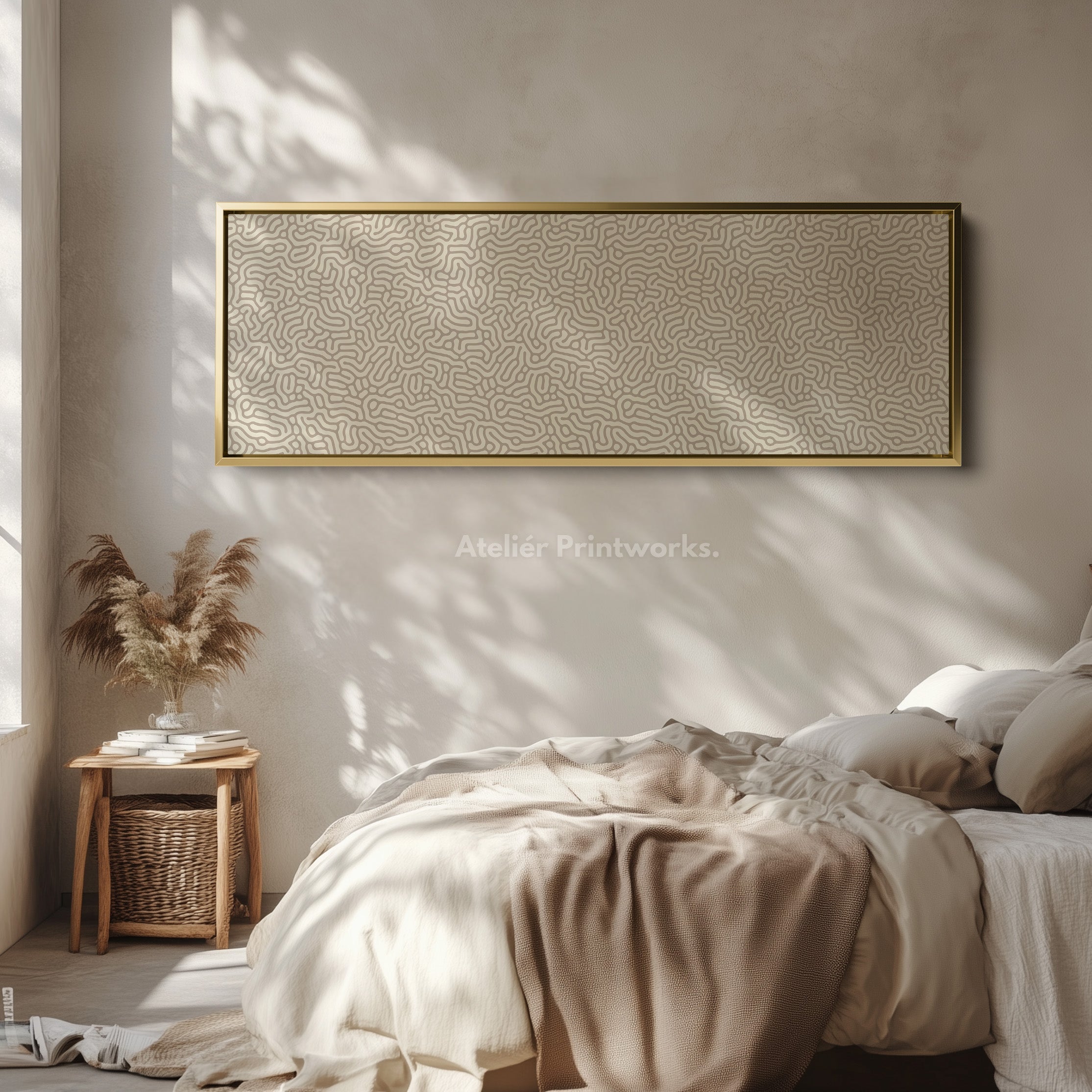 Minimalist Beige Organic Pattern Horizontal Wall Decor