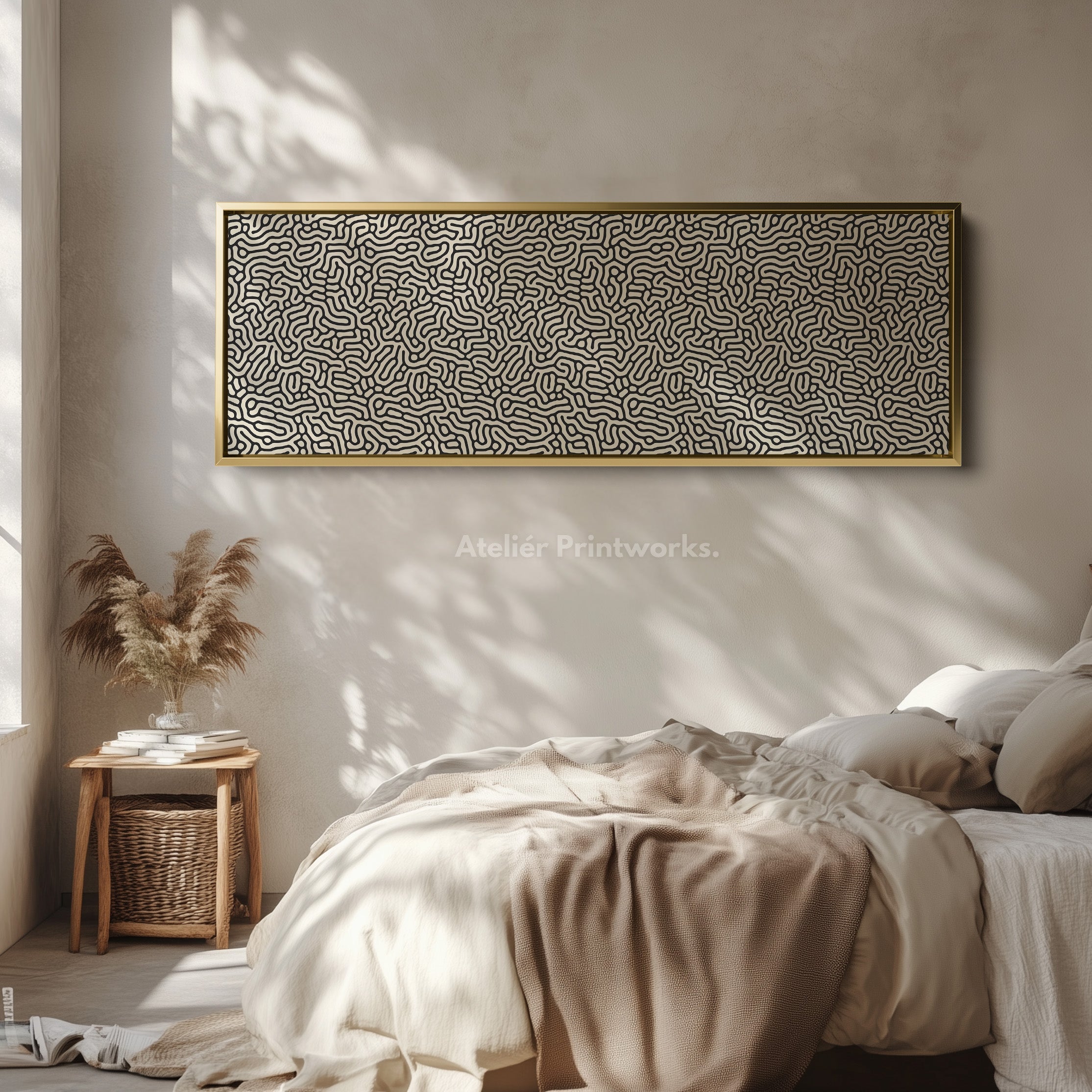 Minimalist Black Organic Pattern Horizontal Wall Art