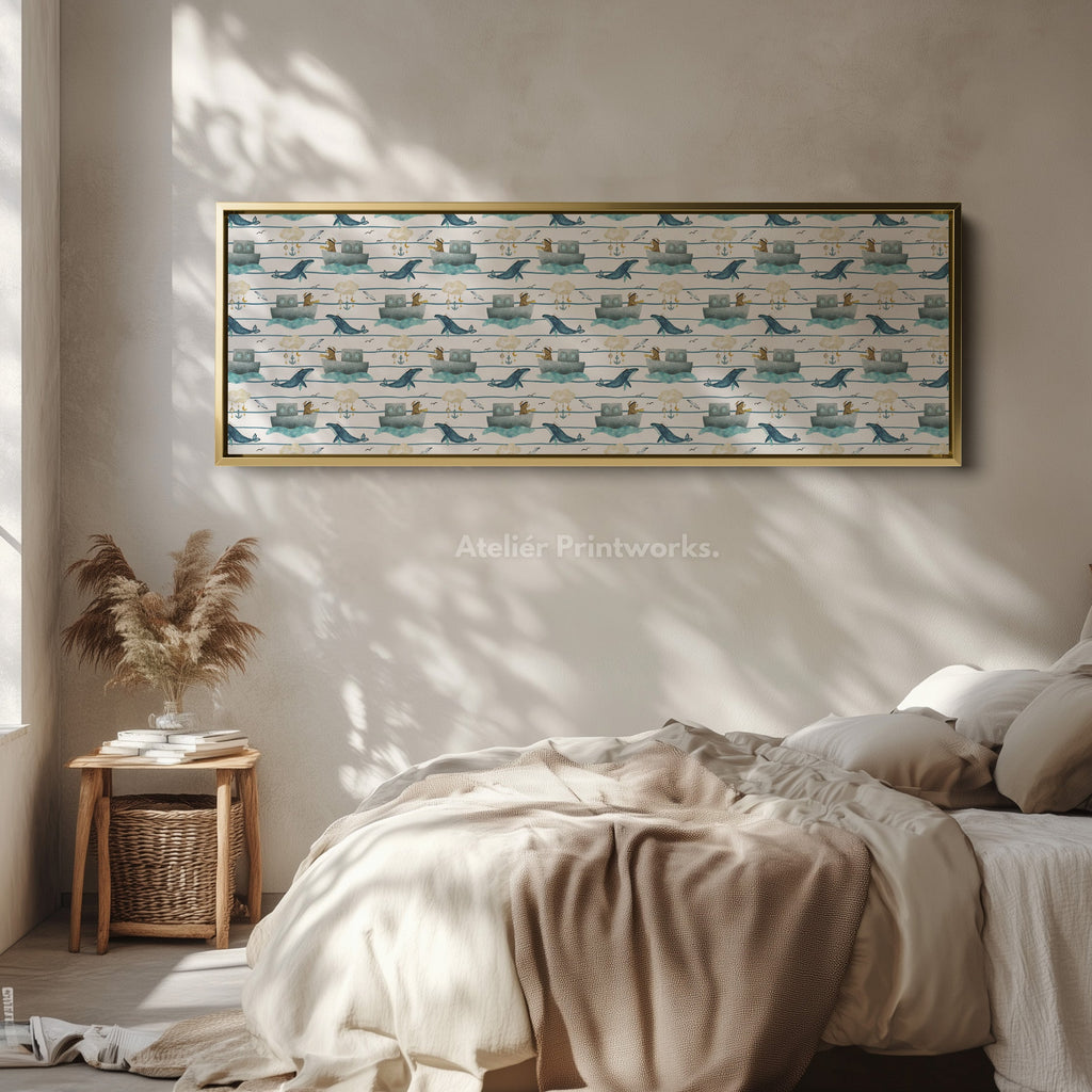 Blue Horizontal Narrow Kids Wall Decor