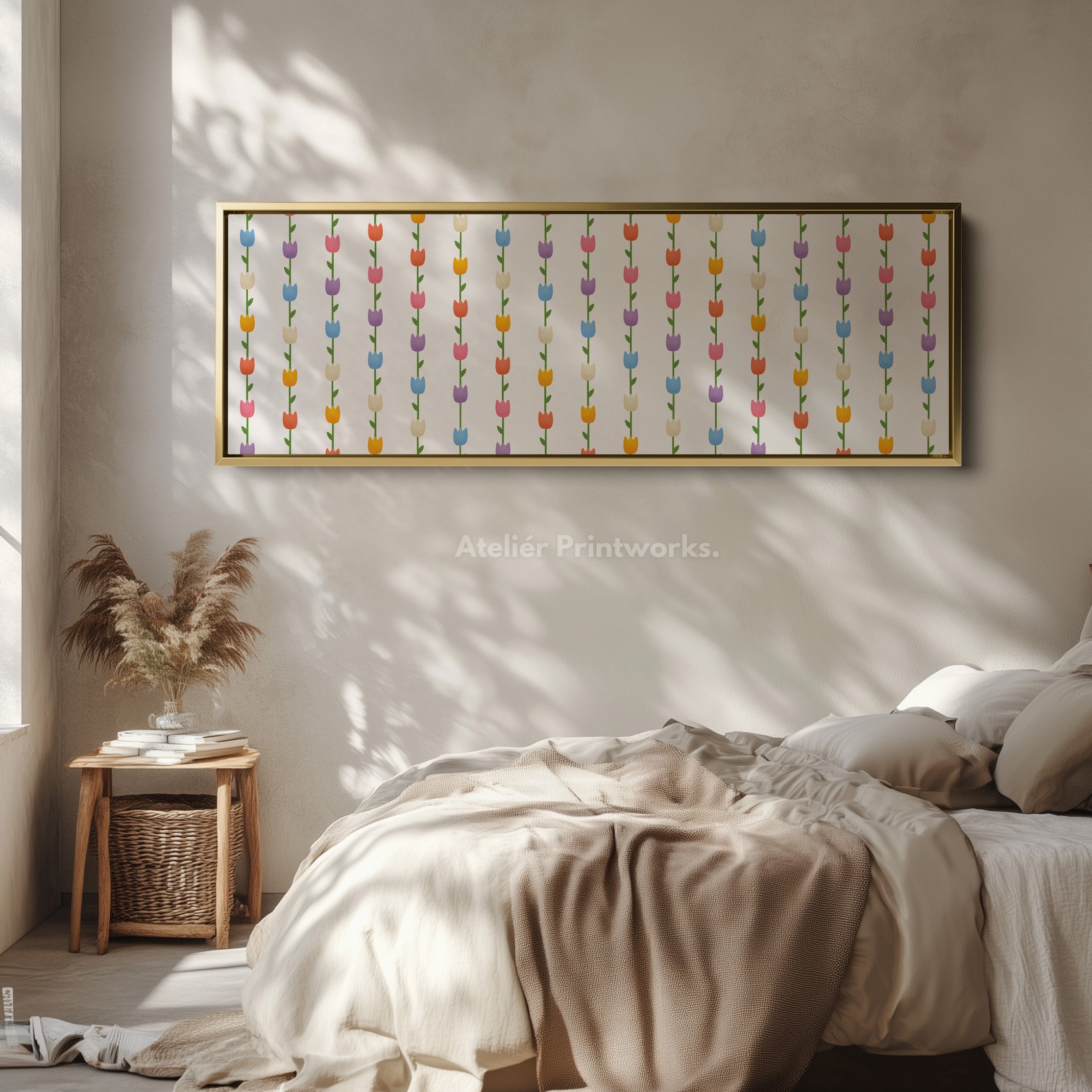 Horizontal Wall Art Colorful Tulips